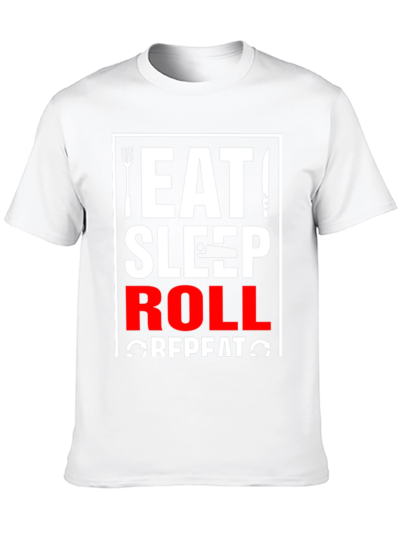 Black Eat Sleep Roll Repeat T-Shirt view 10