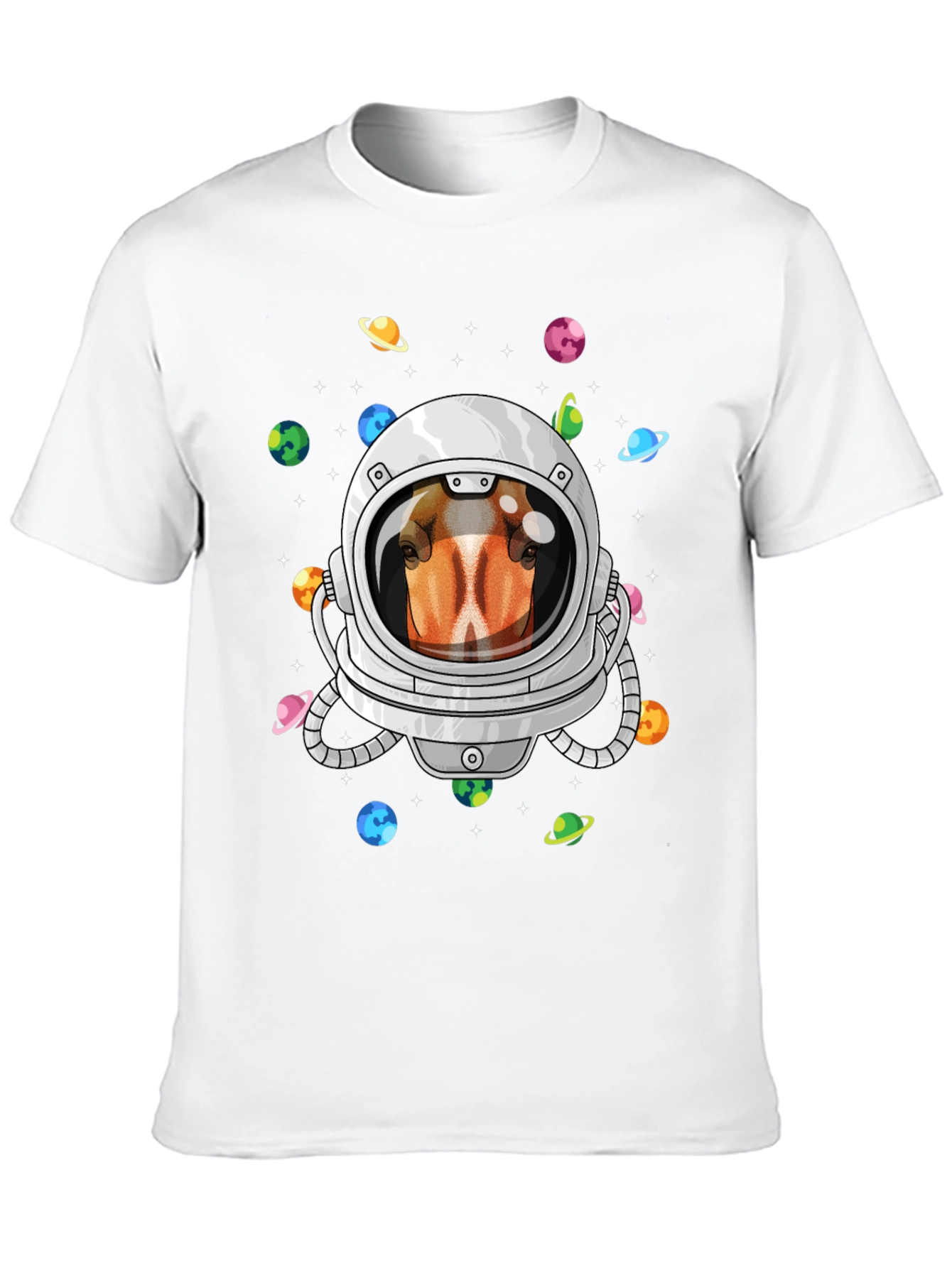 Black Astronaut Horse T-Shirt, Space Animal Tee view 10