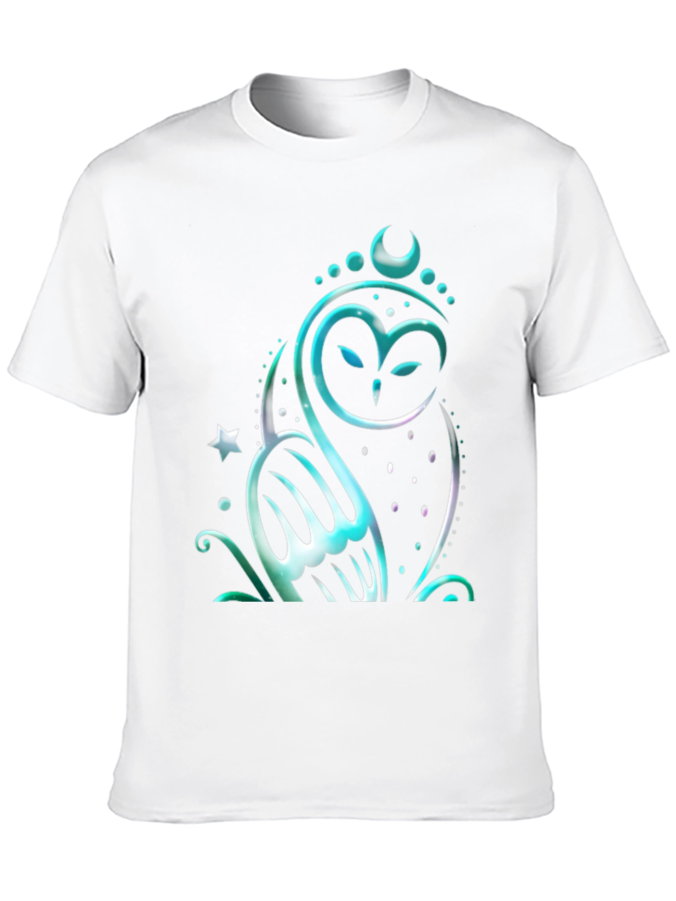 Black Mystical Owl Graphic Tee - Black Cotton Blend Shirt view 10