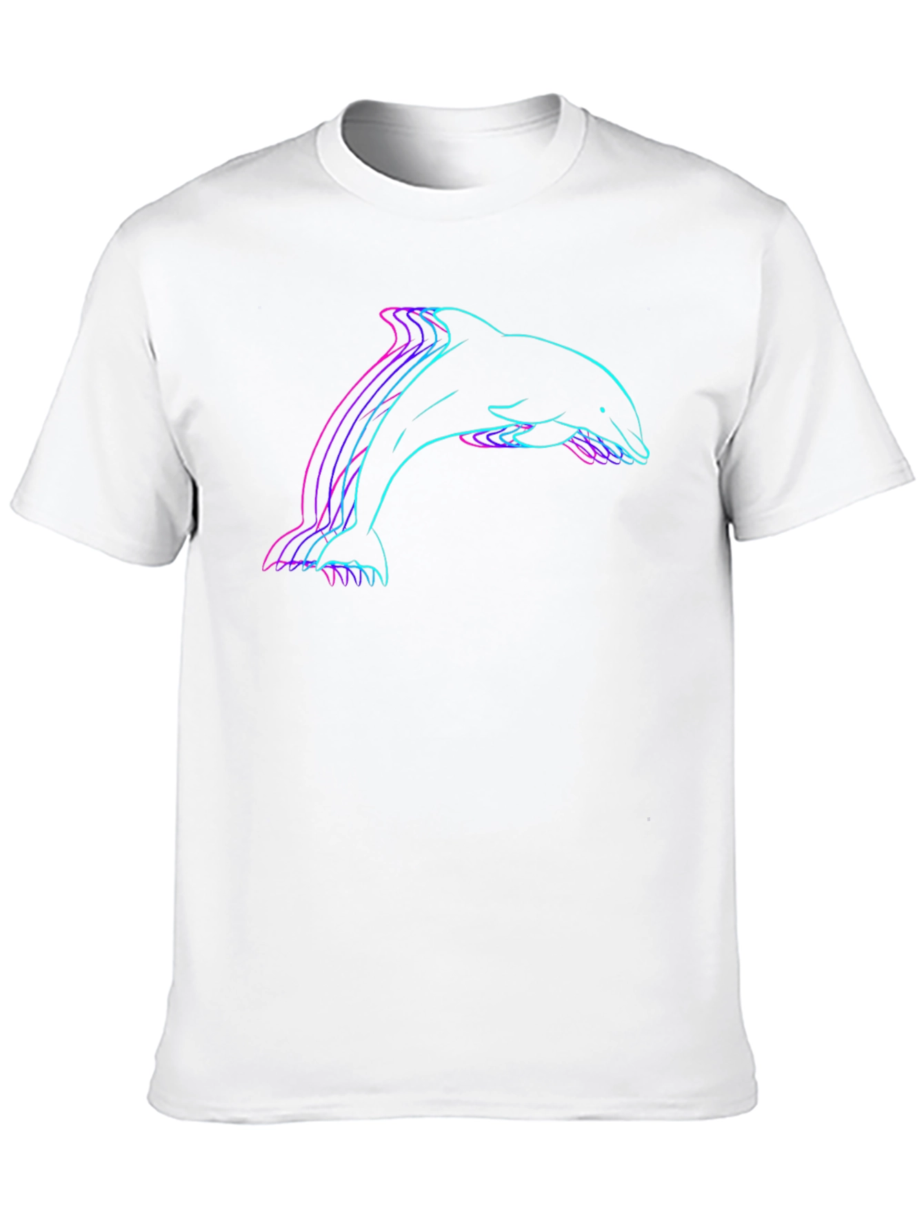 Black Retro Dolphin Graphic Tee - Black Cotton Blend view 10