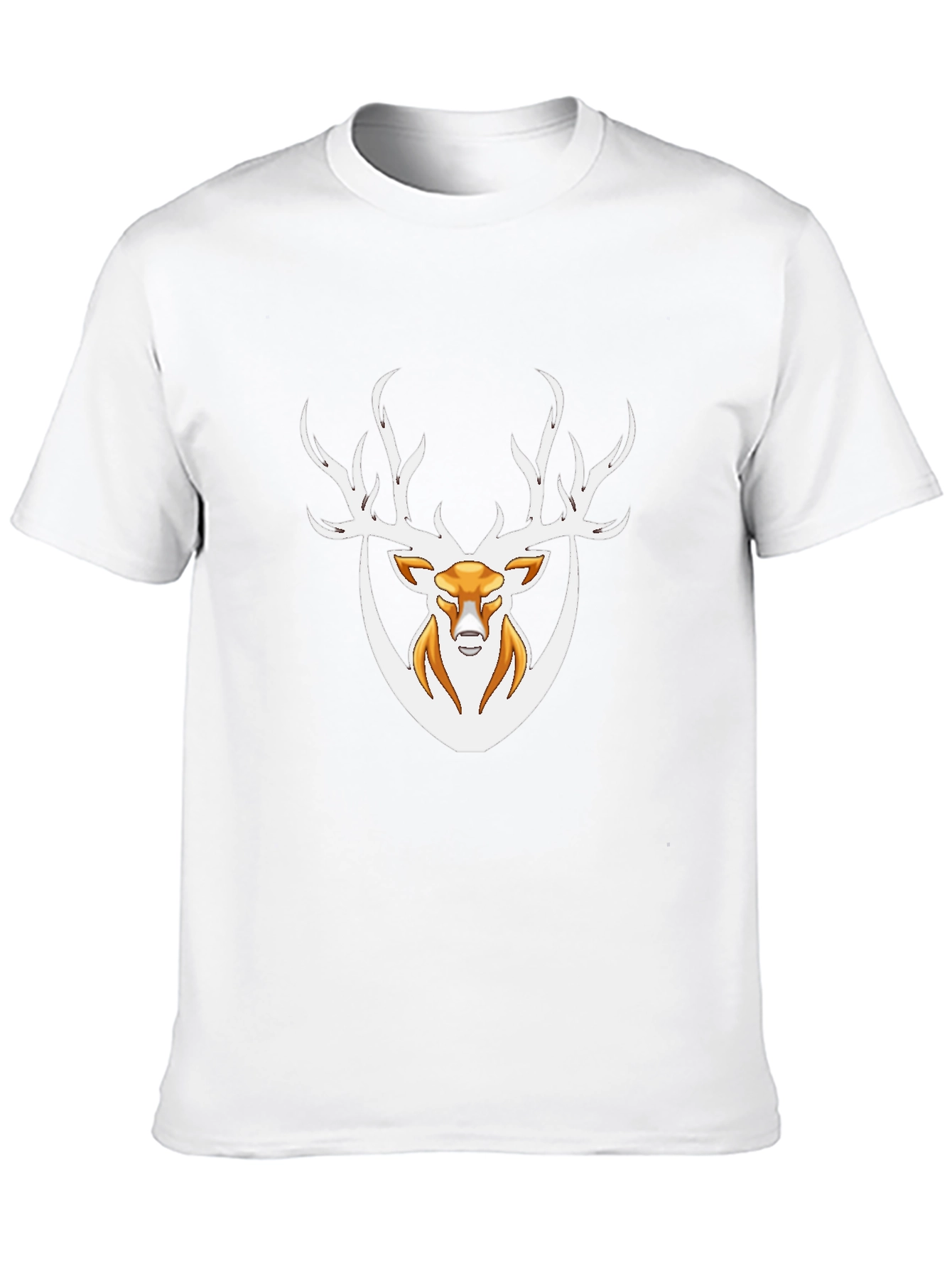 Black Men's Black T-Shirt with Deer Graphic view 10