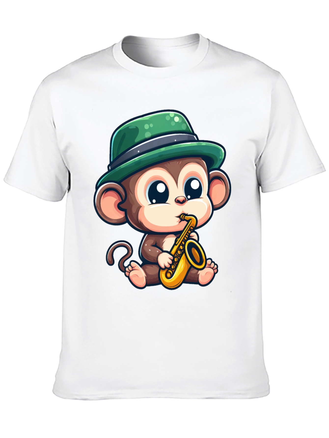 Black Monkey Saxophone T-Shirt: Cool Cartoon Graphic Tee view 10