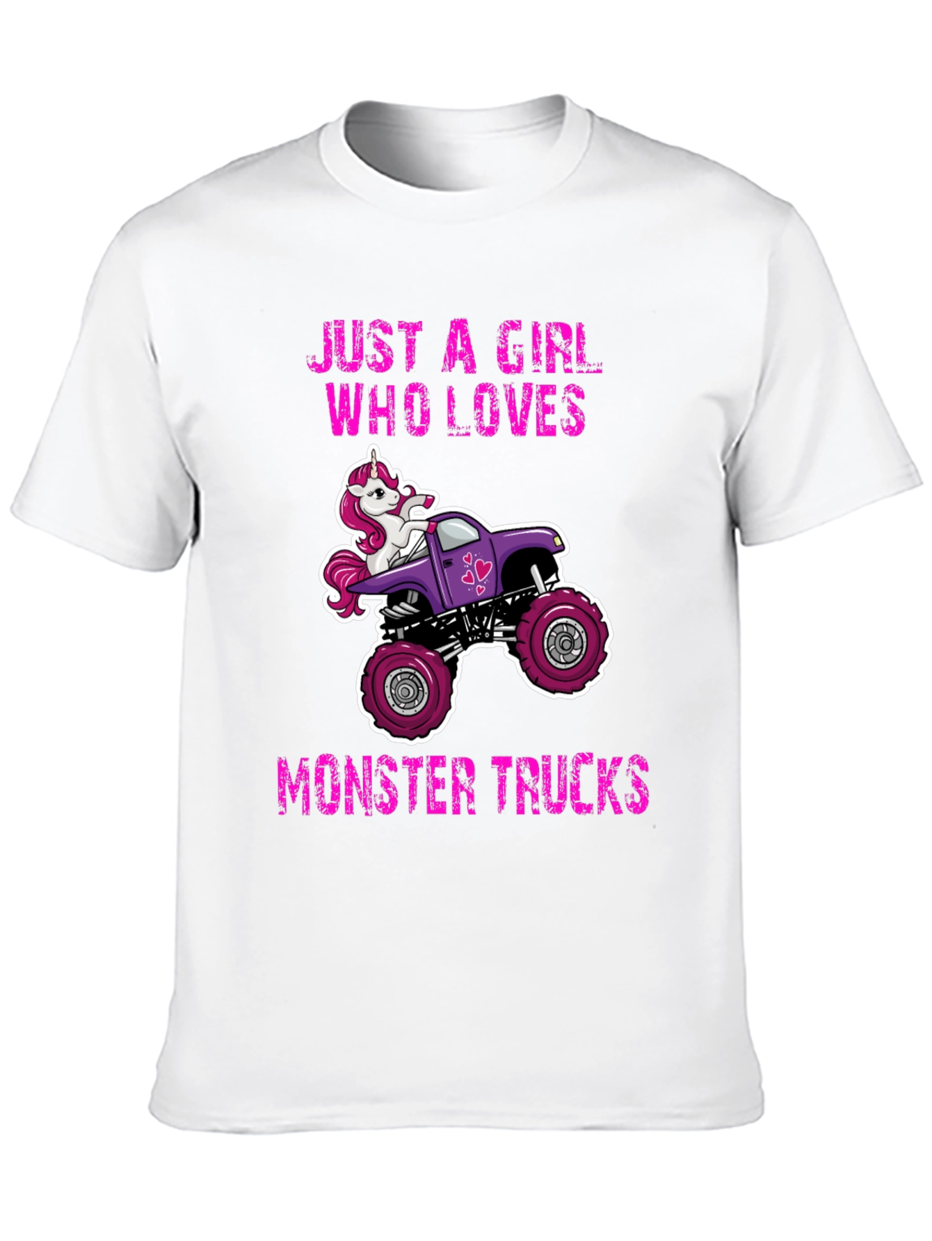 Black Unicorn Monster Truck Graphic Tee - Just a Girl Who Loves Trucks view 10