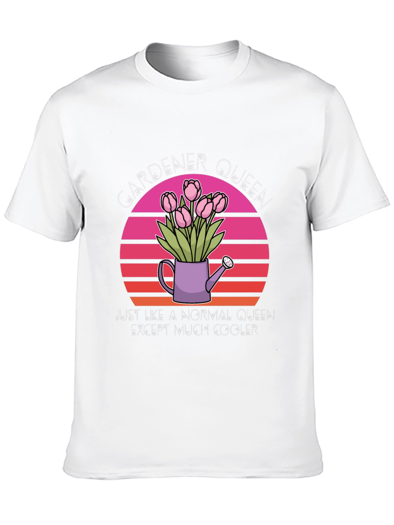Black Gardener Queen T-Shirt - Cool Floral Design view 10