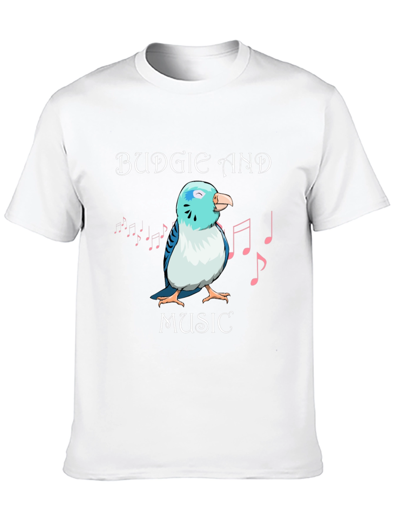 Black Budgie and Music Graphic T-Shirt view 10
