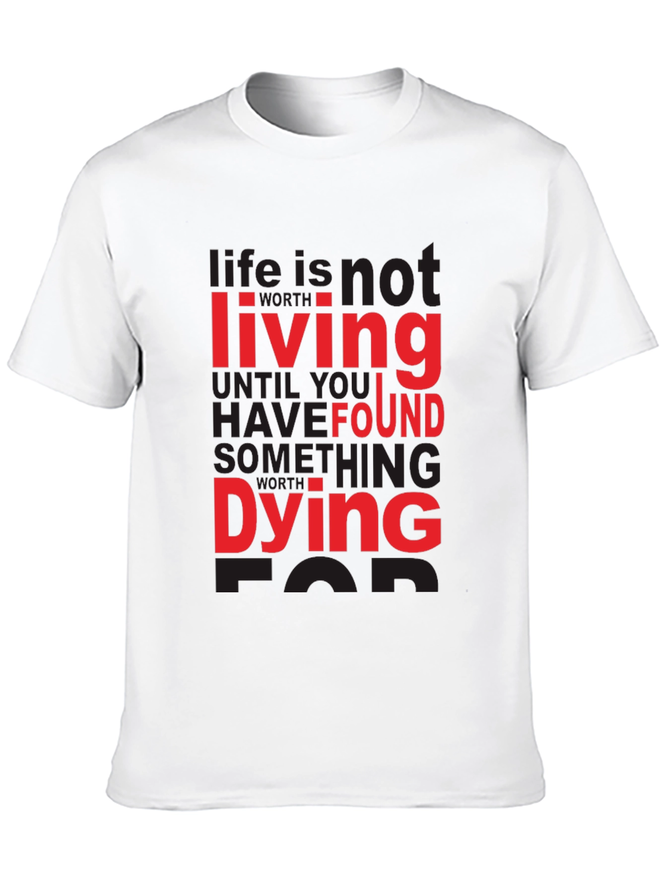 Black Life Quote T-Shirt - Living Dying Found Black Tee view 10
