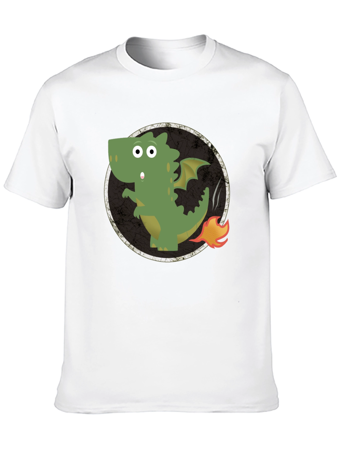 Black Dragon Fire Tail Graphic Tee - Black Cotton T-Shirt view 10