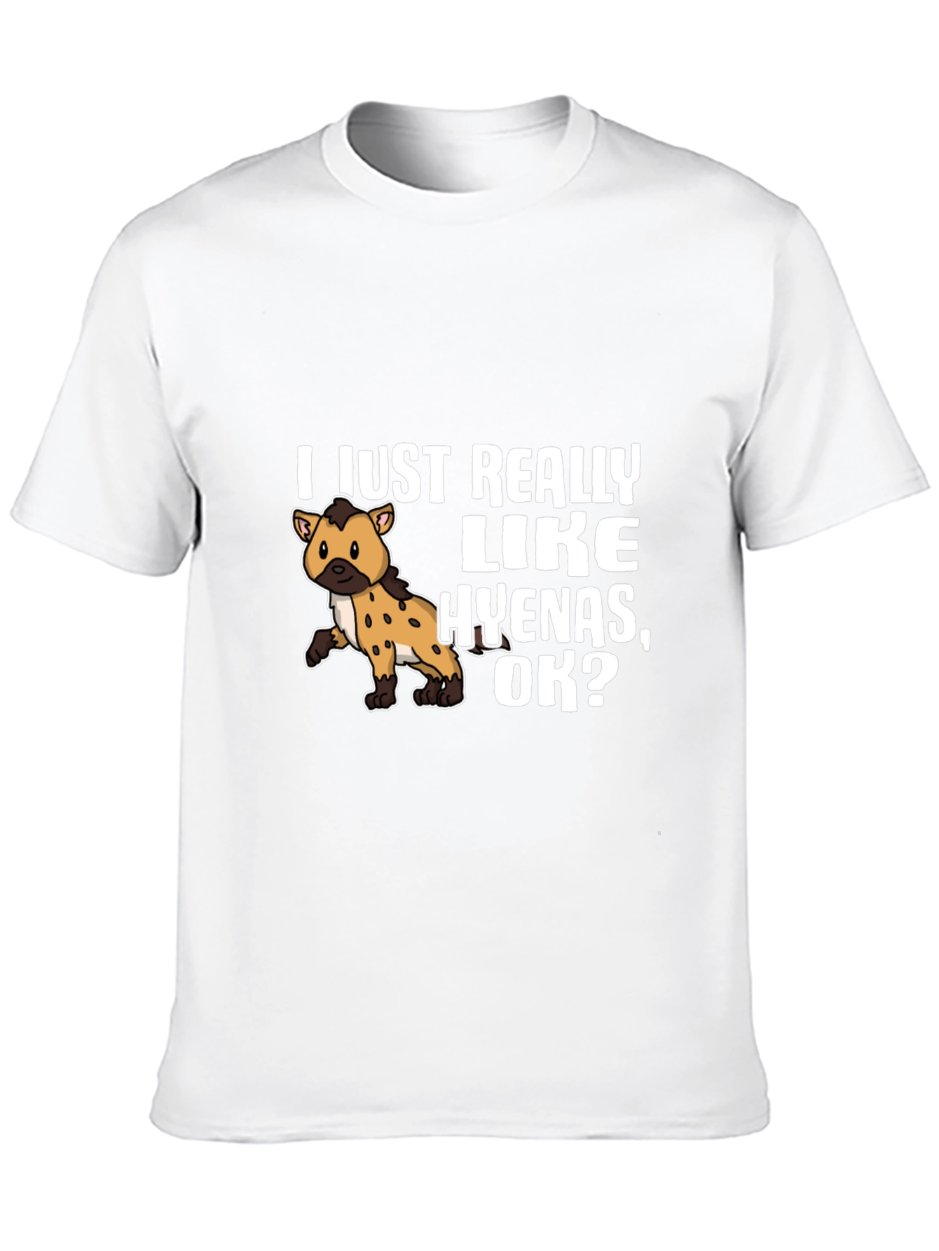 Black Hyena Lover Graphic Tee - I Just Really Like Hyenas T-Shirt view 10