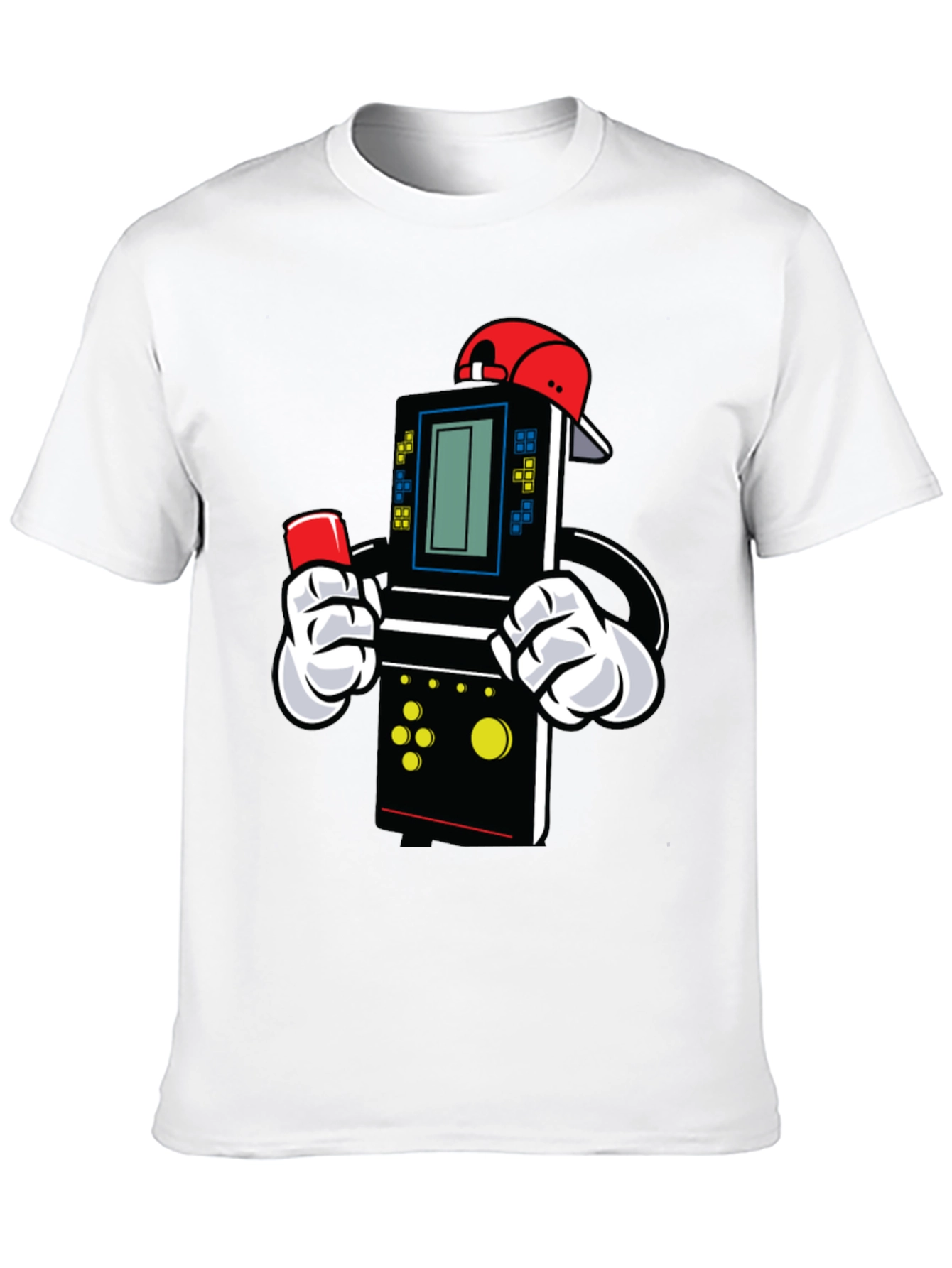 Black Retro Game Character T-Shirt view 10