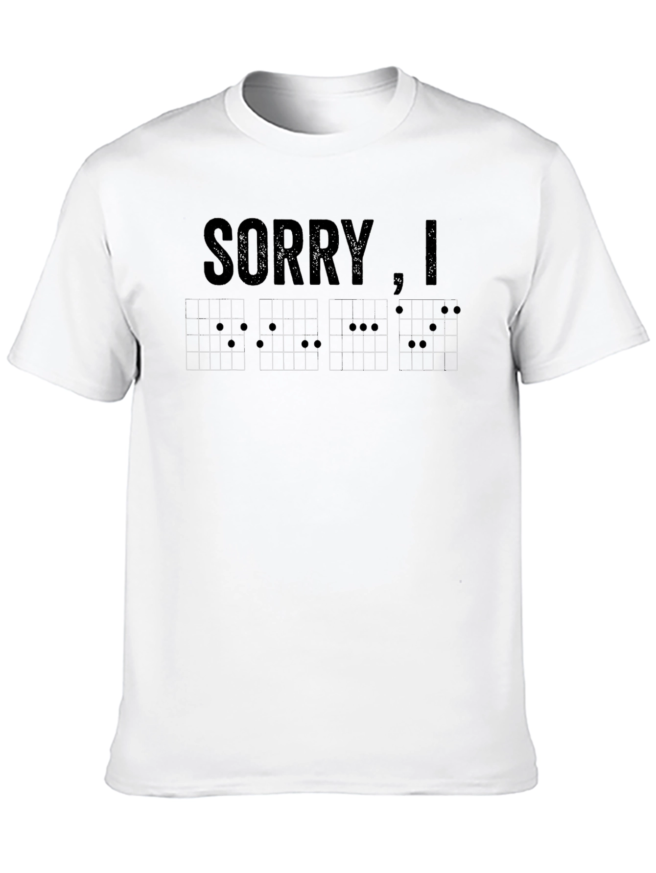 Black Sorry, I Flat T-Shirt Music Chord Humor view 10