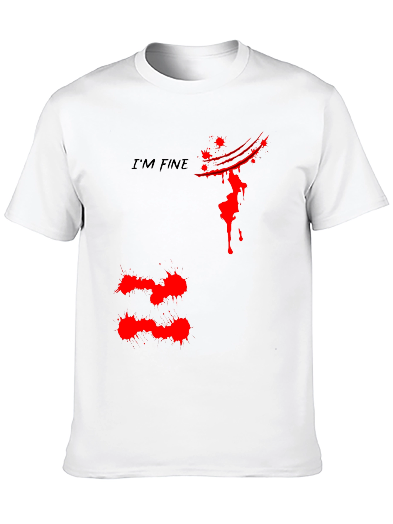 Black I'm Fine Graphic Tee - Black Cotton T-Shirt view 10