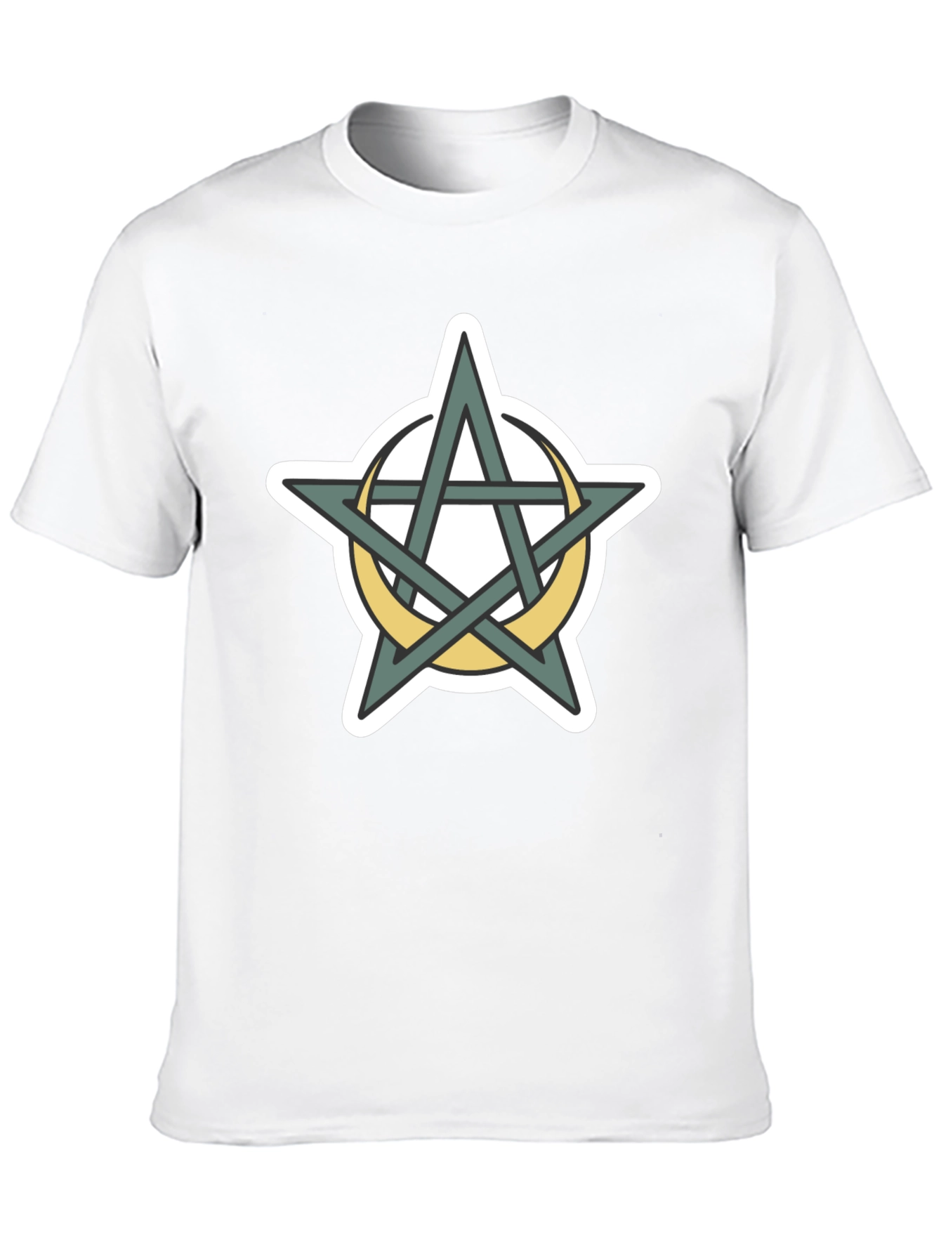 Black Occult Pentagram Moon T-Shirt - Black view 10