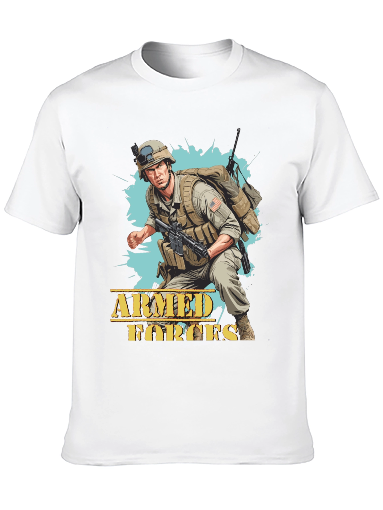 Black Armed Forces Graphic Tee view 10