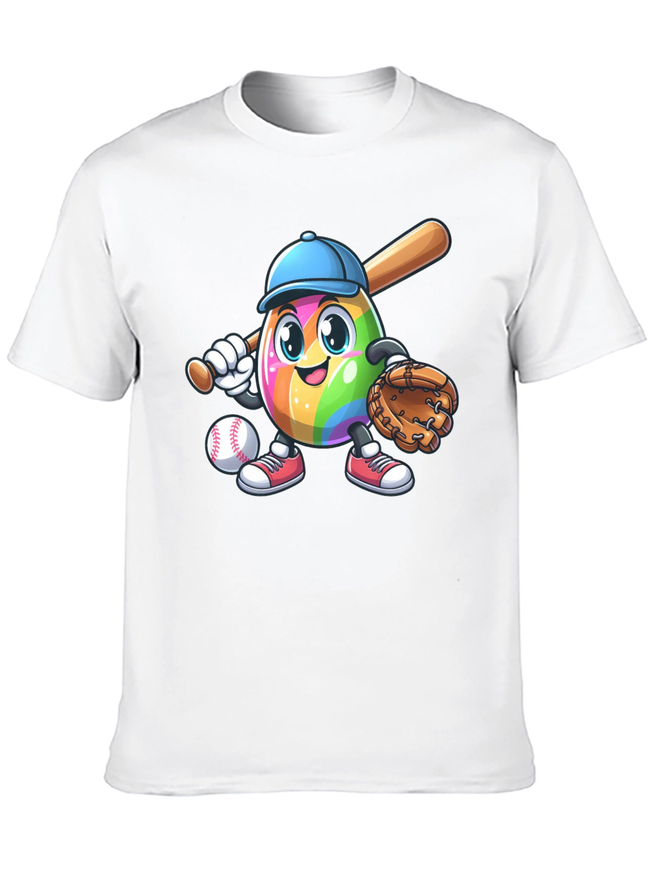 Black Rainbow Baseball Egg T-Shirt view 10