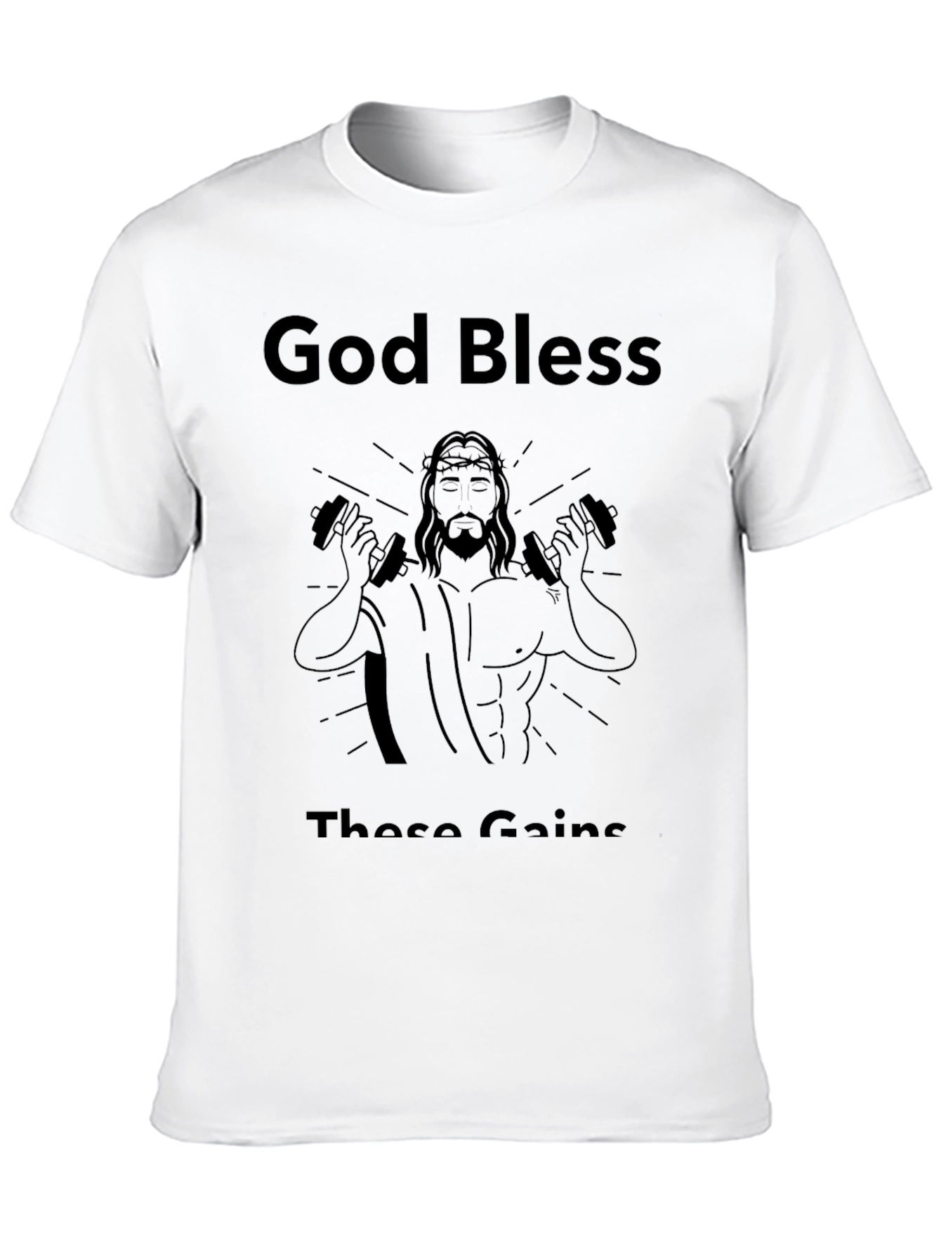 Black God Bless These Gains Black T-Shirt view 10