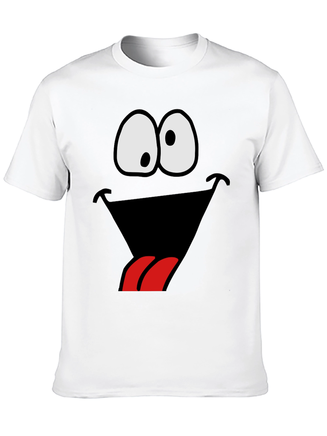 Black Funny Goofy Face Graphic Tee - Black view 10