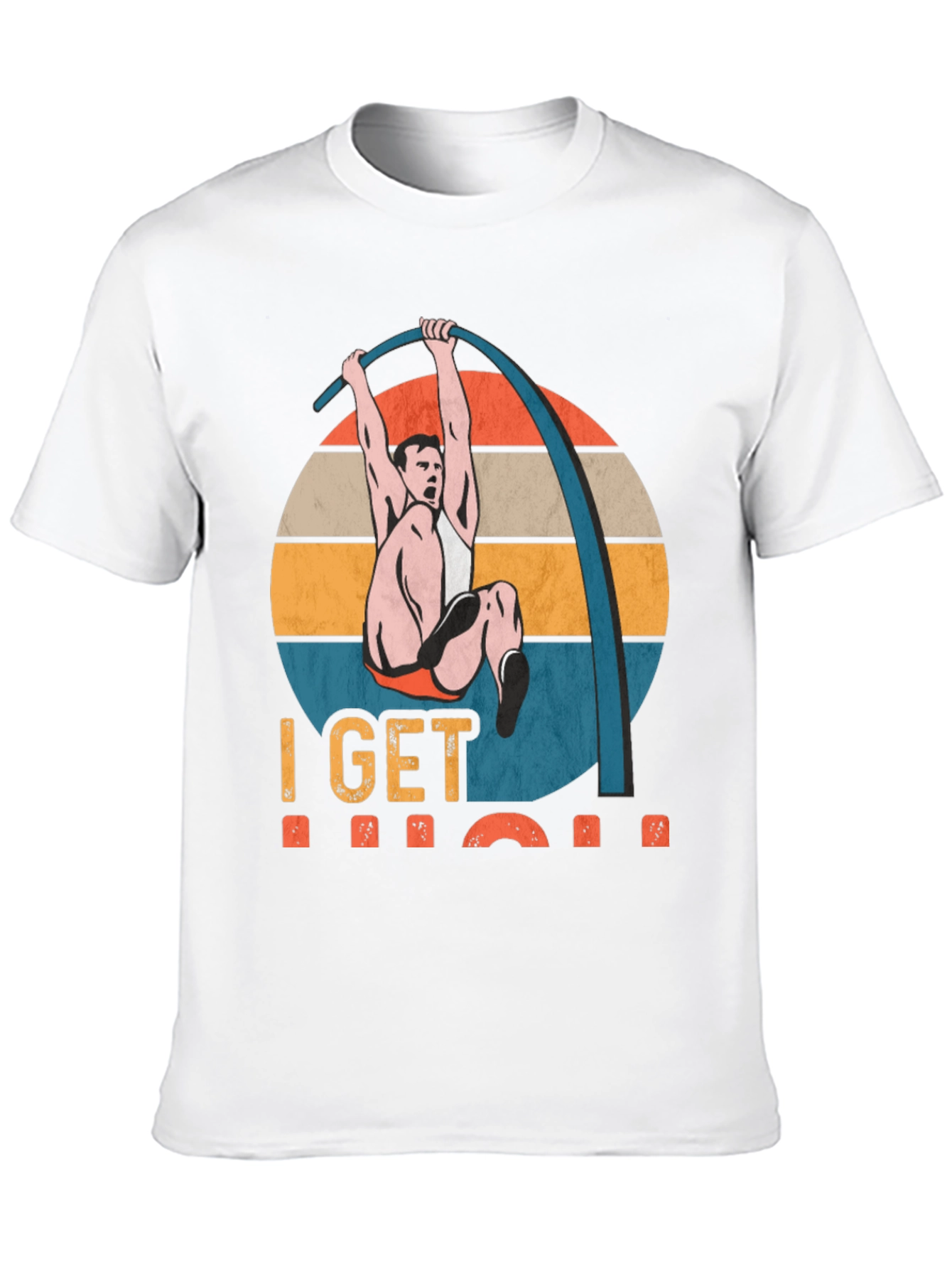 Black I Get High Pole Vault T-Shirt view 10