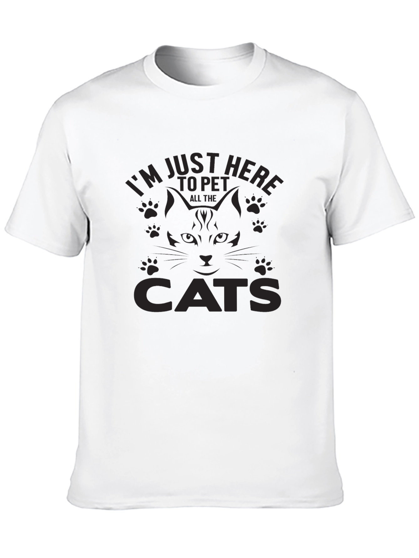 Black I'm Just Here to Pet All The Cats Tee view 10