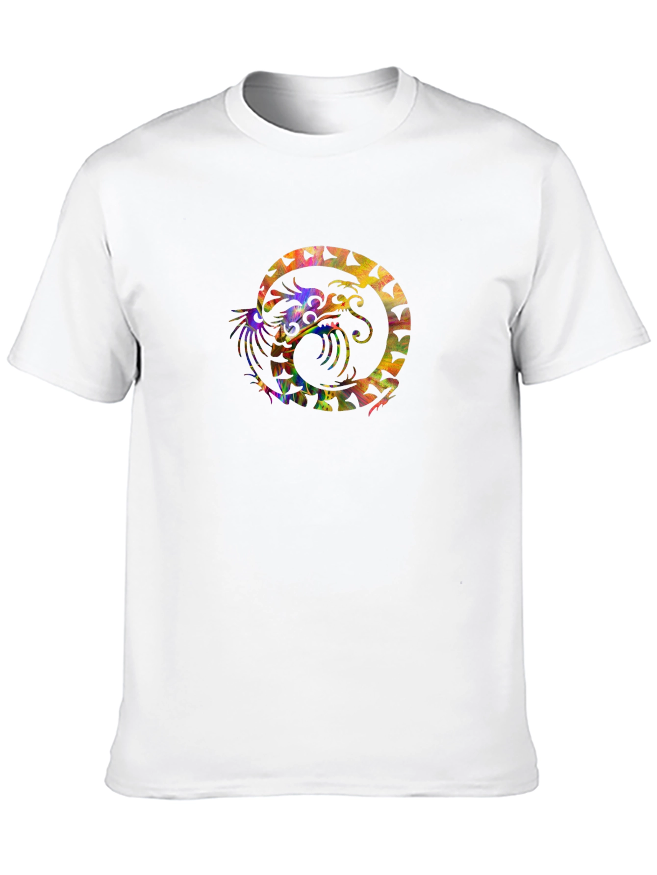 Black Colorful Dragon Graphic Black T-Shirt view 10