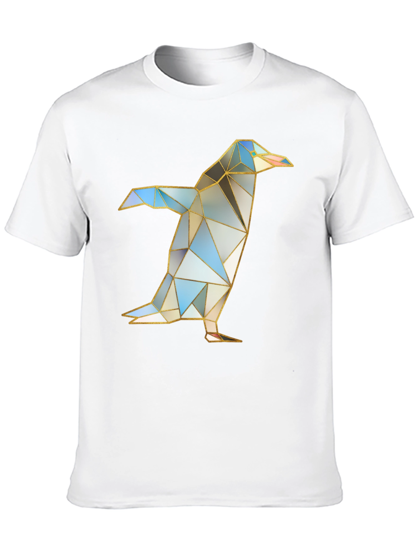 Black Geometric Penguin Graphic T-Shirt - Modern Art Design view 10
