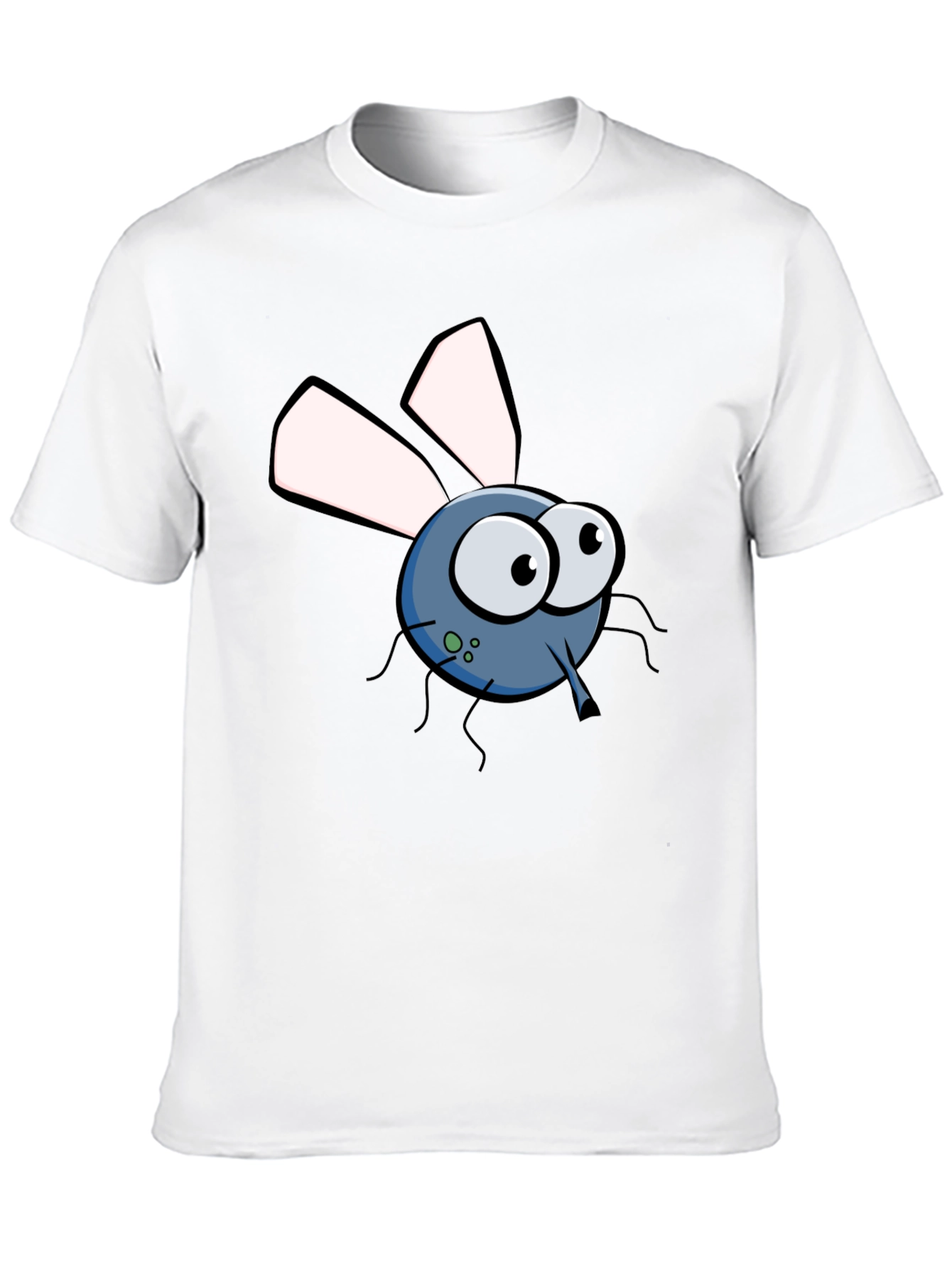 Black Funny Cartoon Fly Graphic T-Shirt view 10