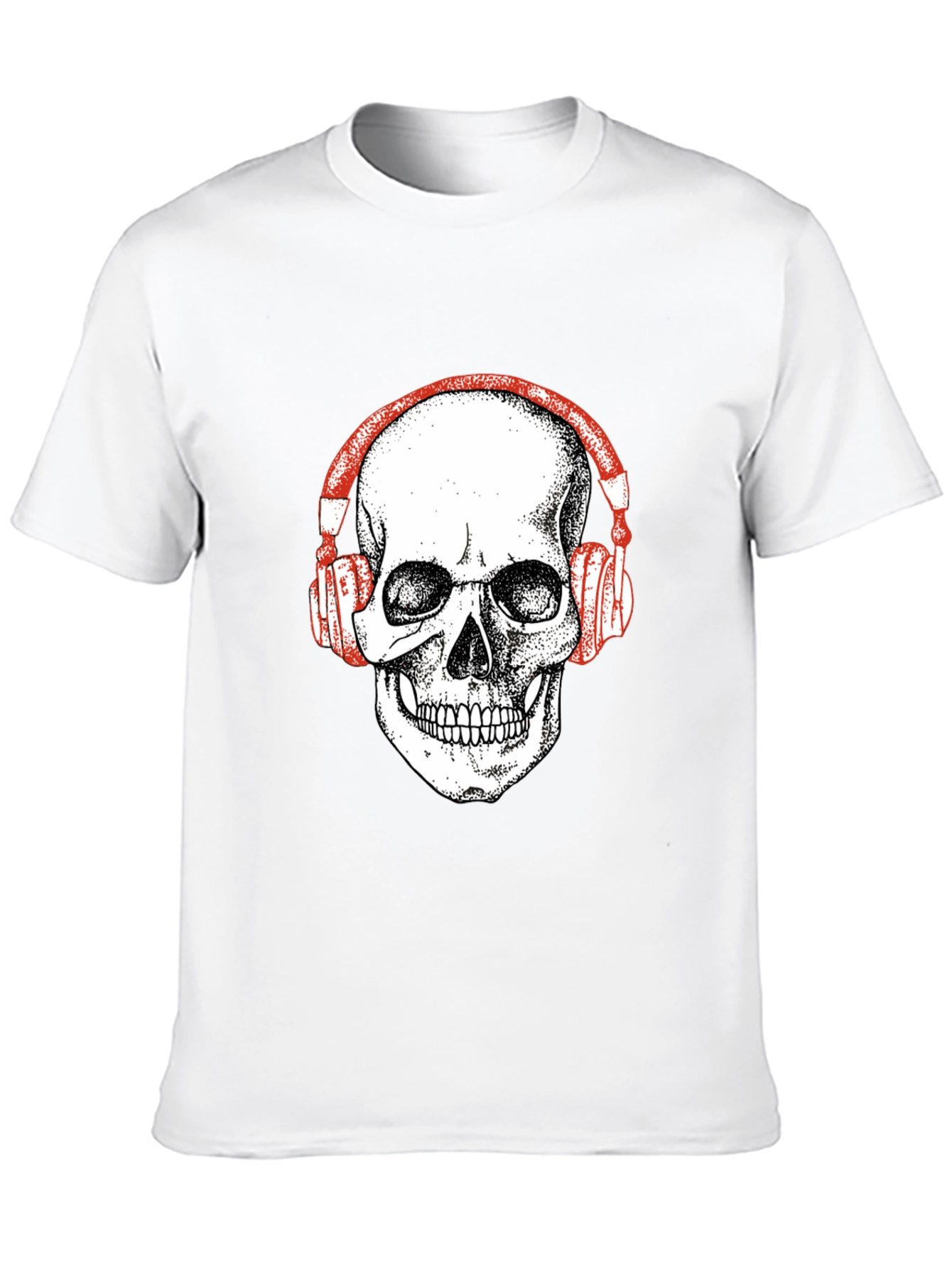 Black Skull Headphones Graphic Tee - Black view 10