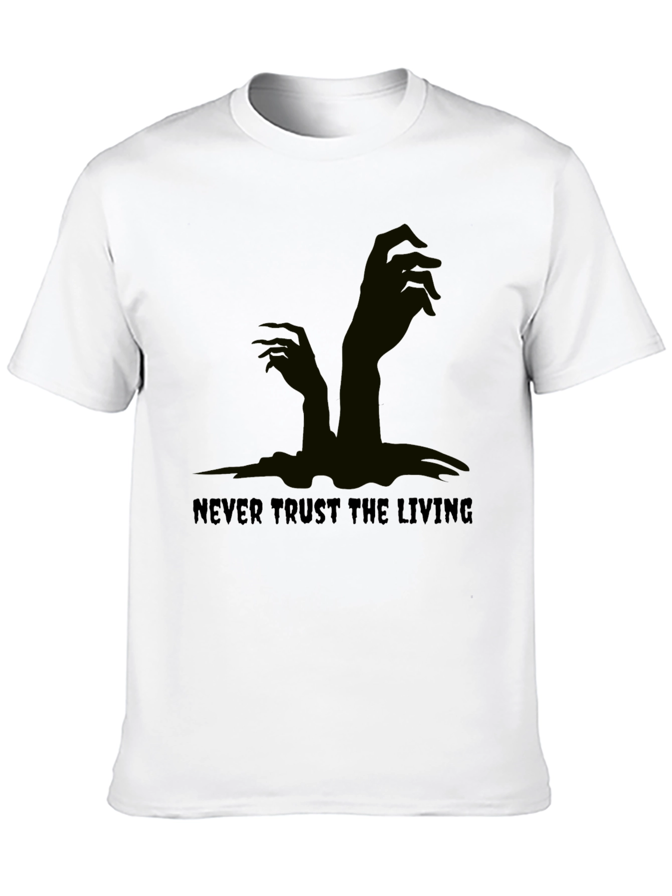 Black Never Trust the Living Black Graphic Tee view 10