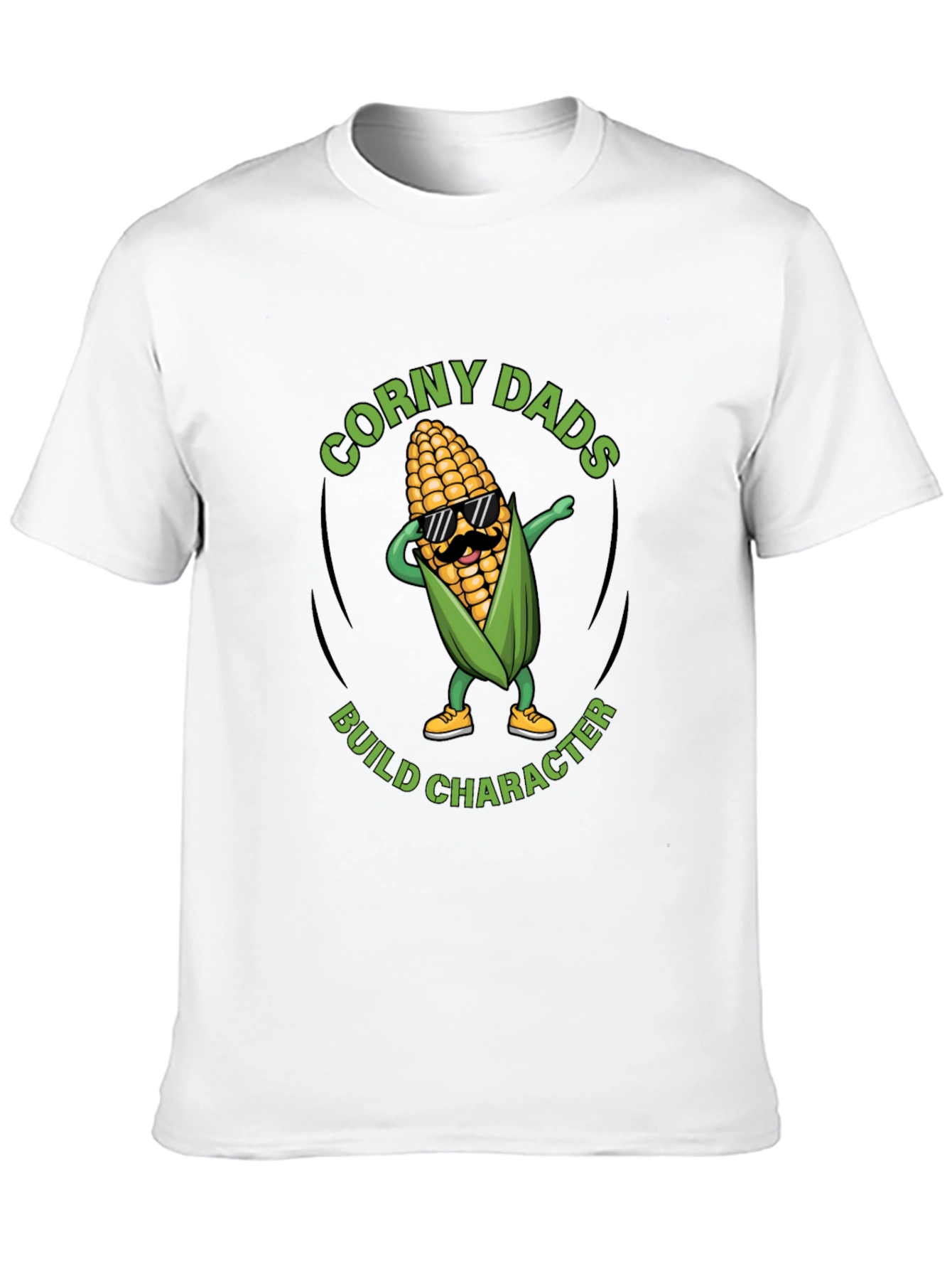 Black Corny Dads Build Character T-Shirt view 10
