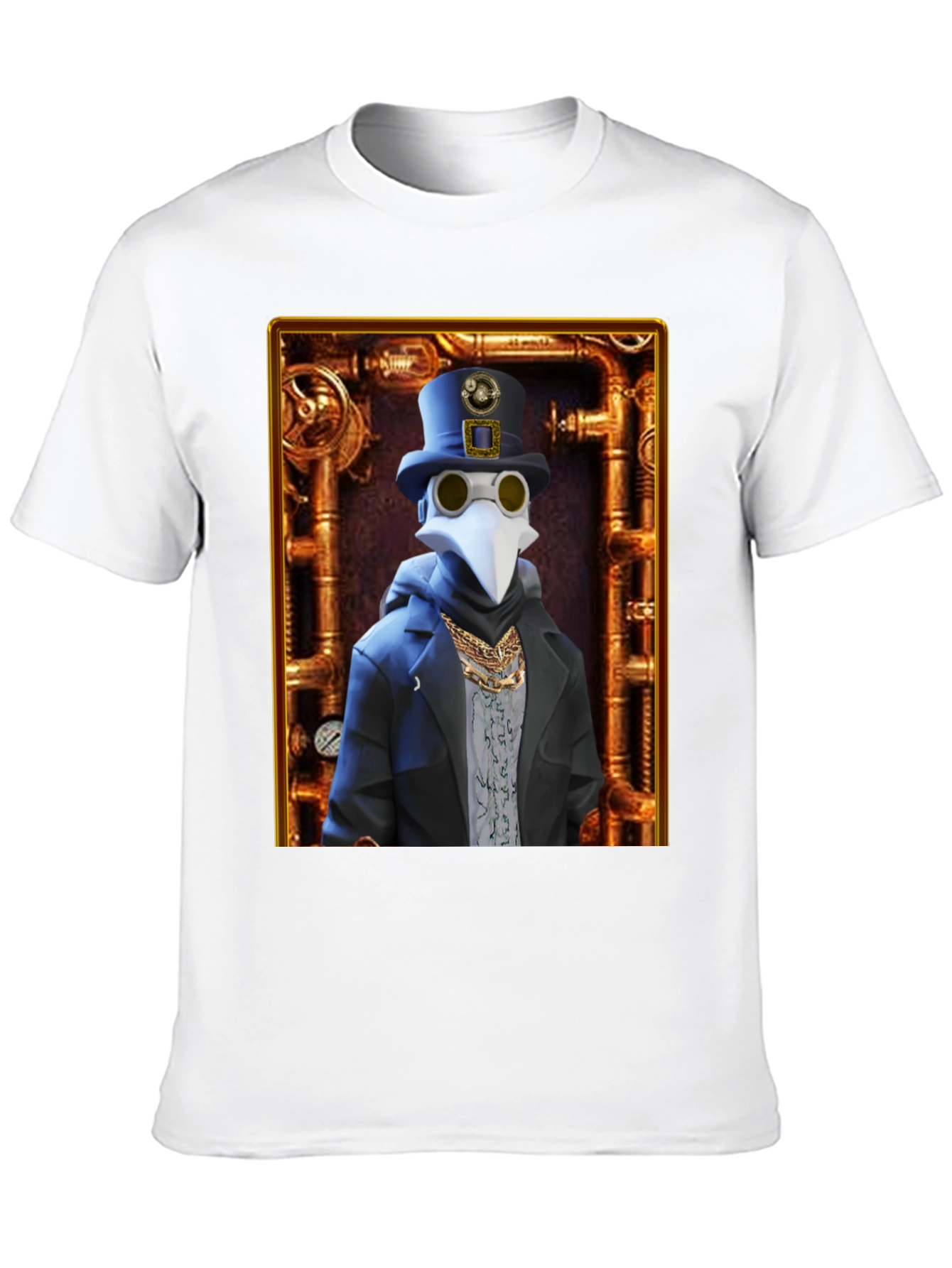 Black Steampunk Plague Doctor Graphic T-Shirt - Unique Design view 10