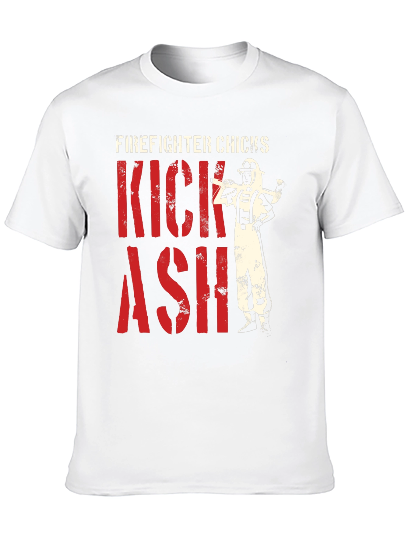 Black Firefighter Chicks Kick Ash T-Shirt view 10