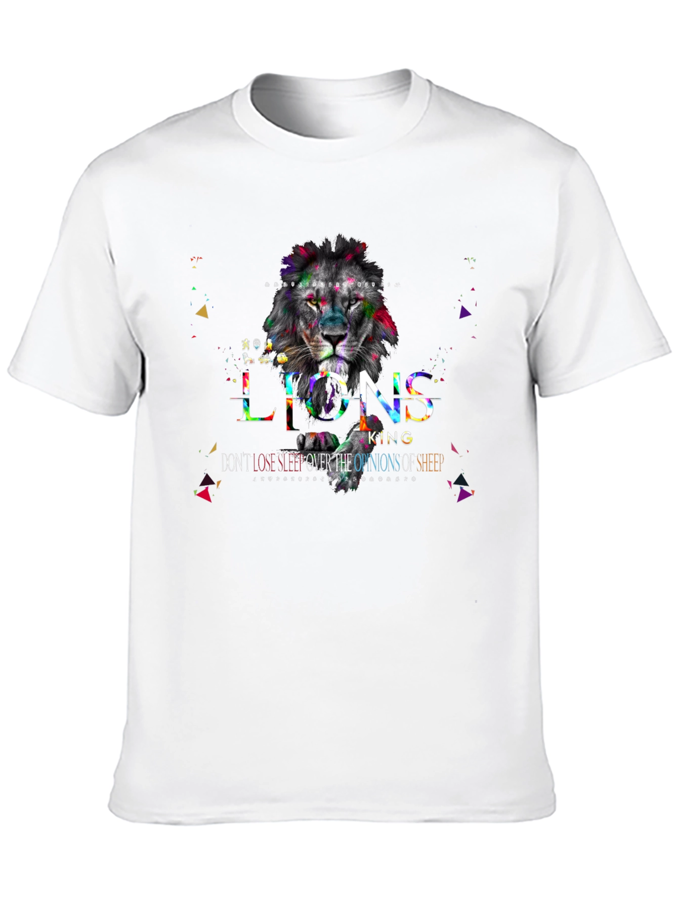 Black Lion King Graphic Print Black T-Shirt view 10