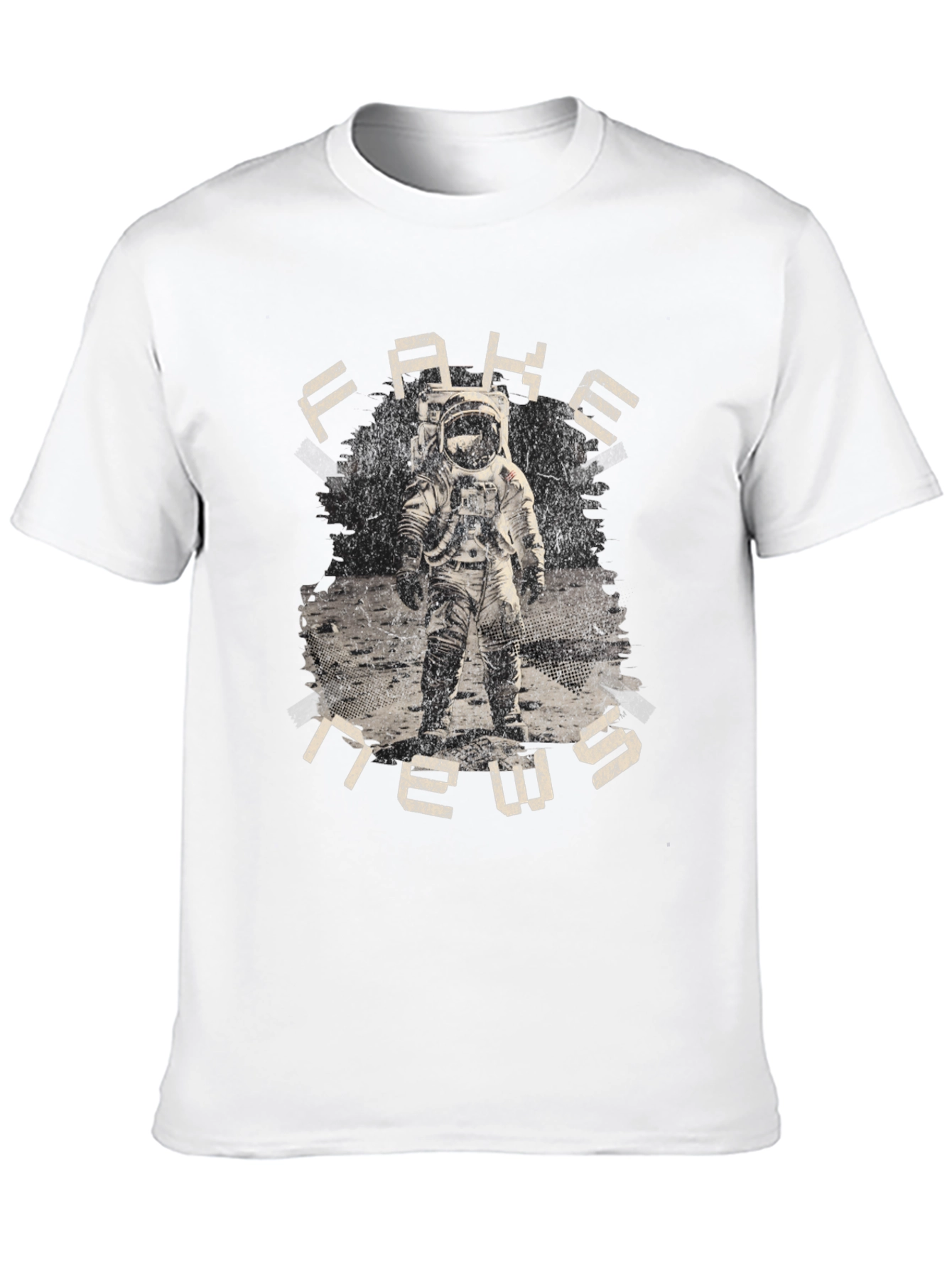 Black Fake News Astronaut Graphic T-Shirt view 10