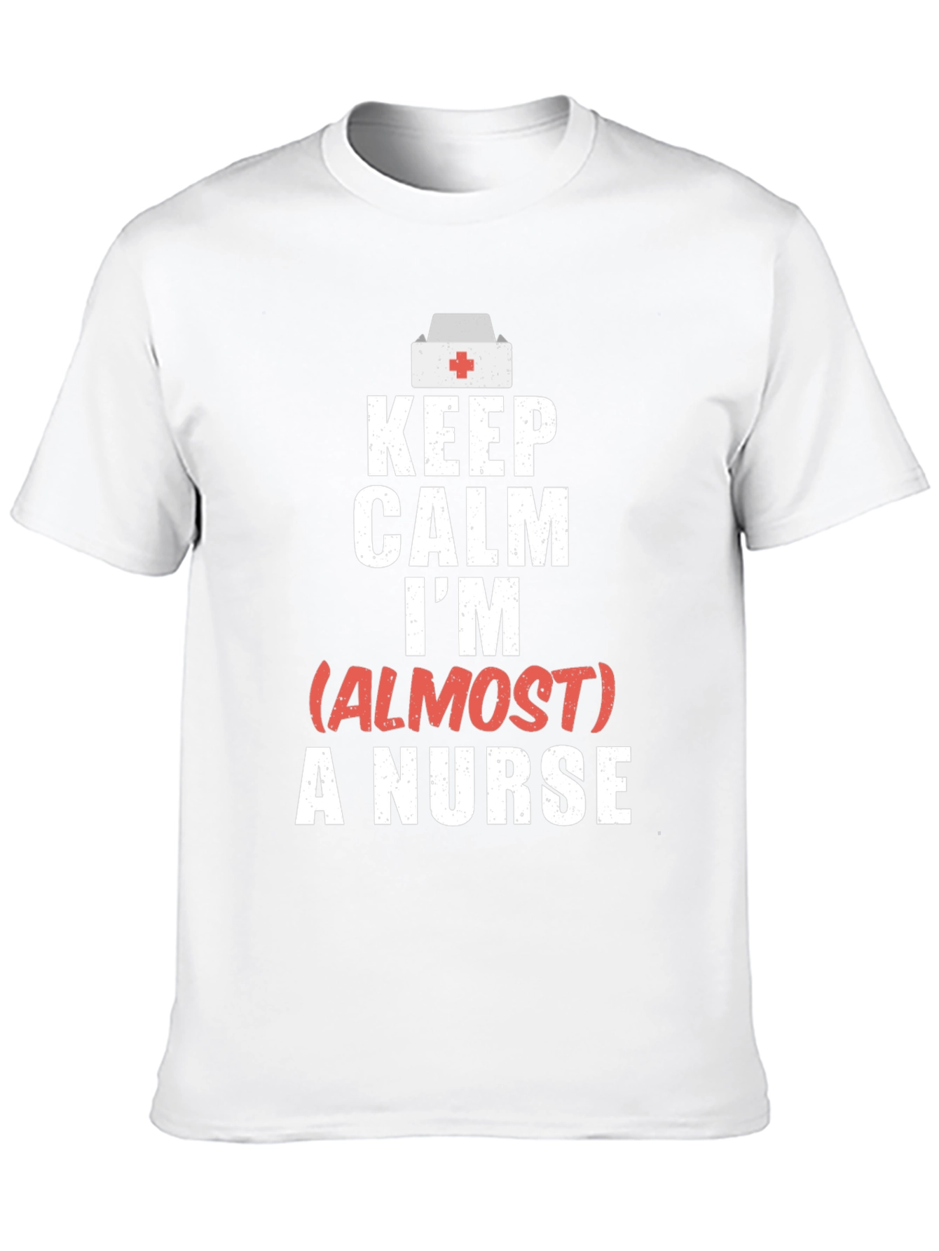 Black Keep Calm Almost A Nurse Graphic T-Shirt view 10