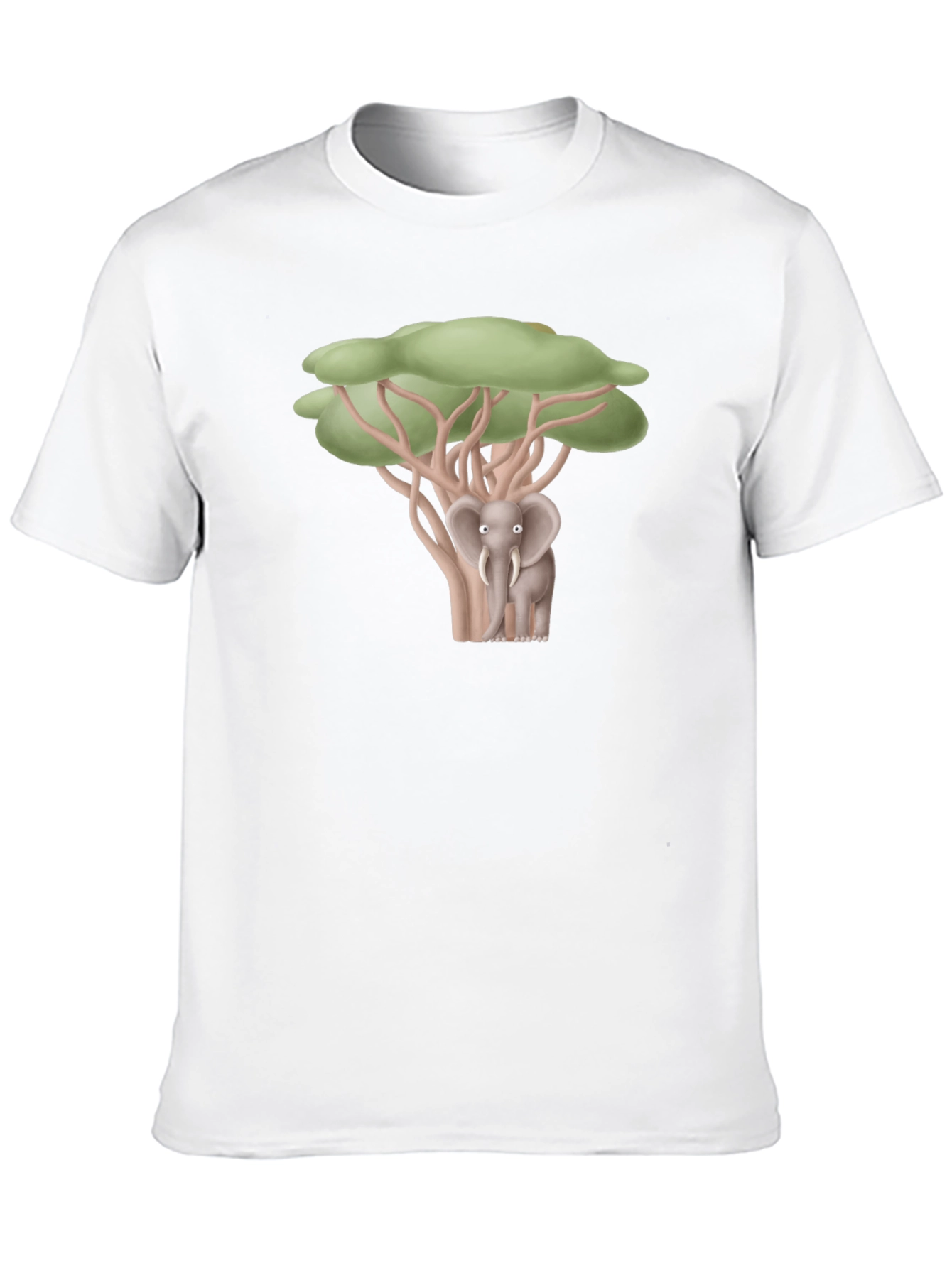 Black Elephant Under Tree Graphic T-Shirt view 10