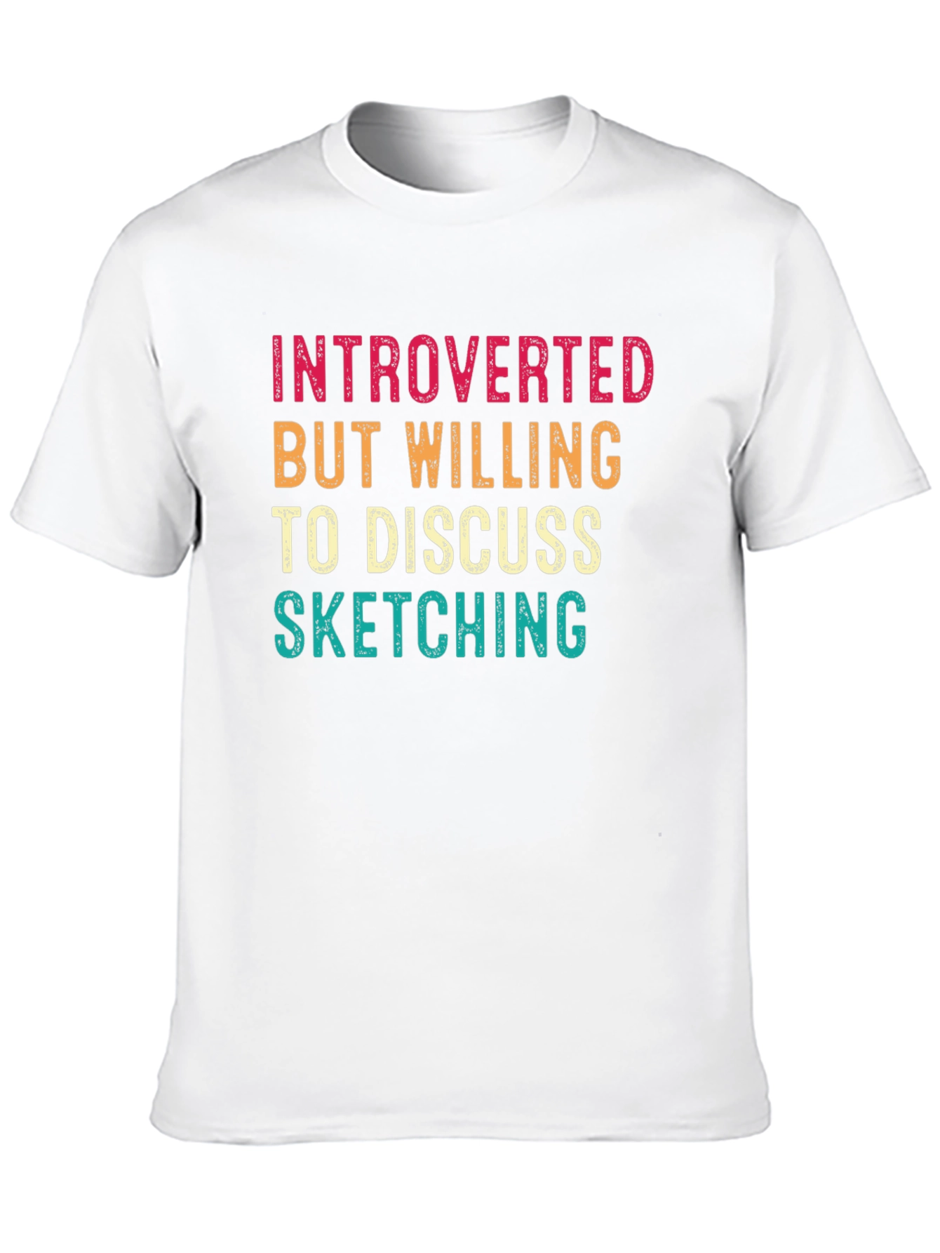 Black Introverted Sketching Graphic Tee - Black Cotton Blend view 10