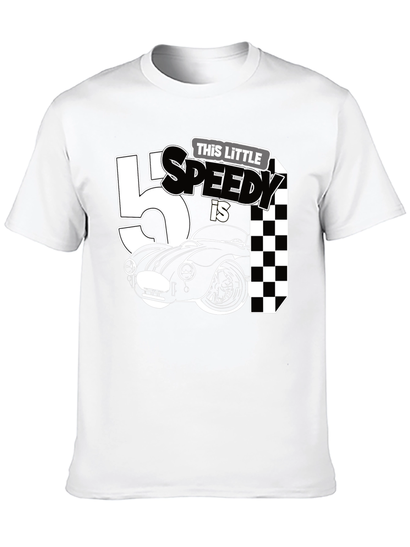 Black This Little Speedy is 5 Birthday T-Shirt view 10