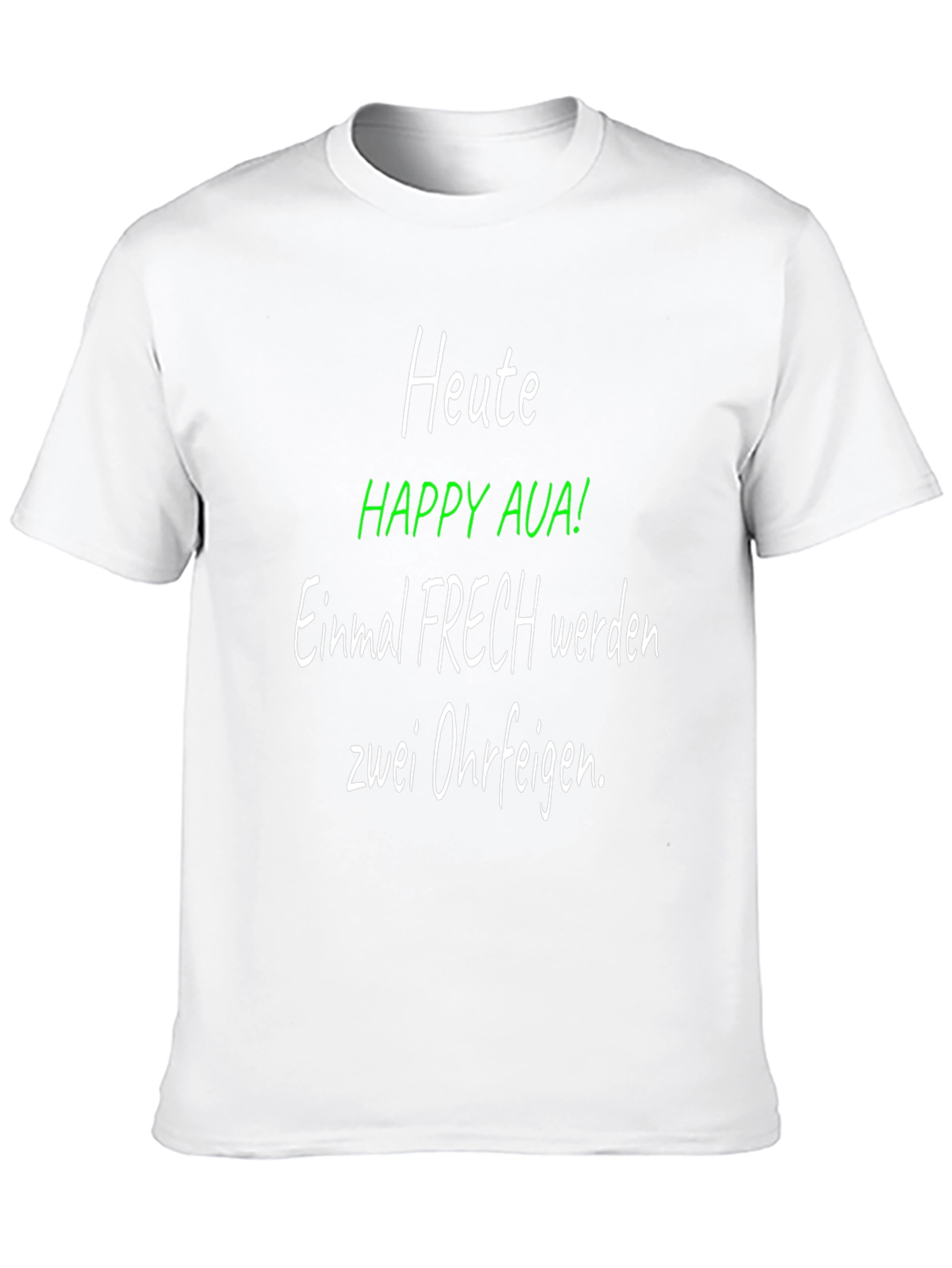 Black Heute Happy Aua! Funny German Graphic T-Shirt view 10