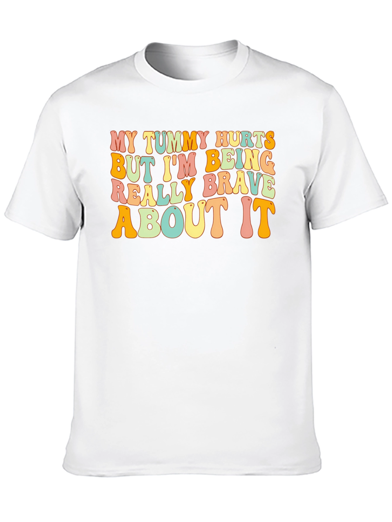 Black Funny Tummy Hurts Brave T-Shirt view 10