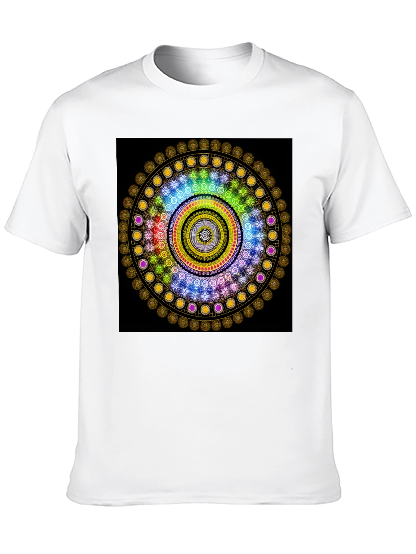 Black Geometric Mandala Graphic Black T-Shirt view 10