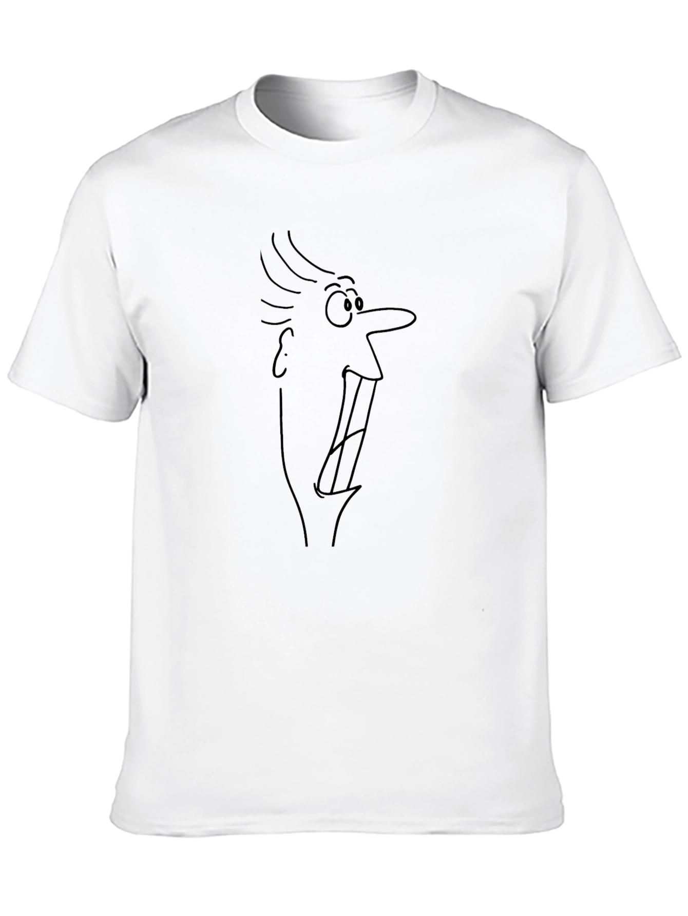 Black Cartoon Face Graphic Tee - Black Cotton Blend view 10