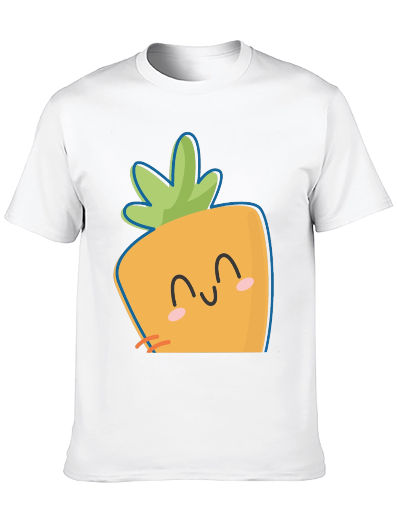 Black Cute Carrot Face Graphic Tee - Black Cotton Casual Shirt view 10