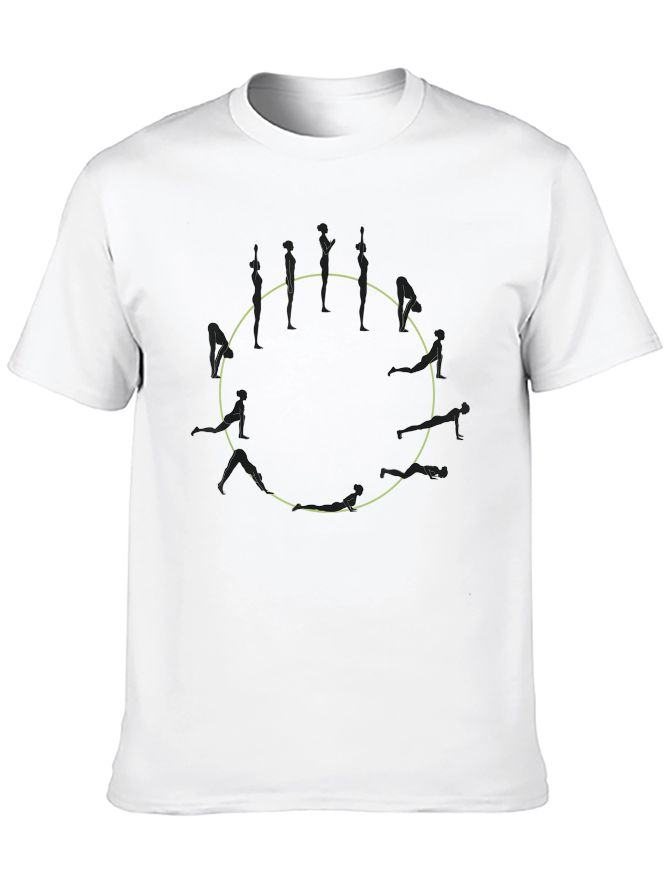Black Yoga Poses Circle Graphic Black Tee view 10