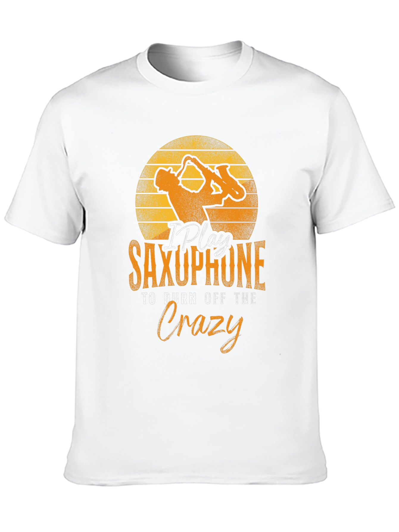 Black Saxophone Player T-Shirt - Burn Off The Crazy Tee view 10