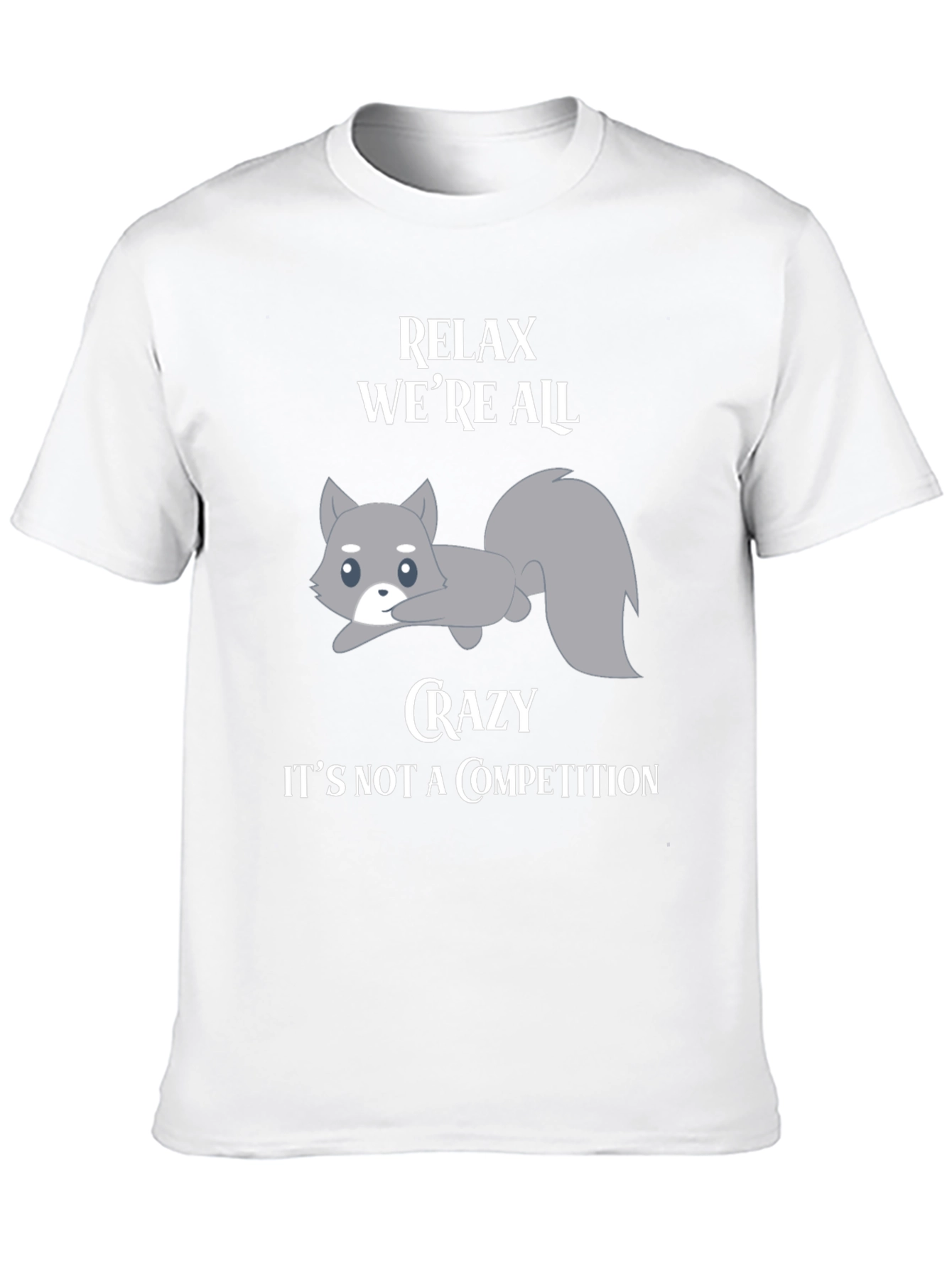 Black Relax We're All Crazy T-Shirt with Squirrel Graphic view 10