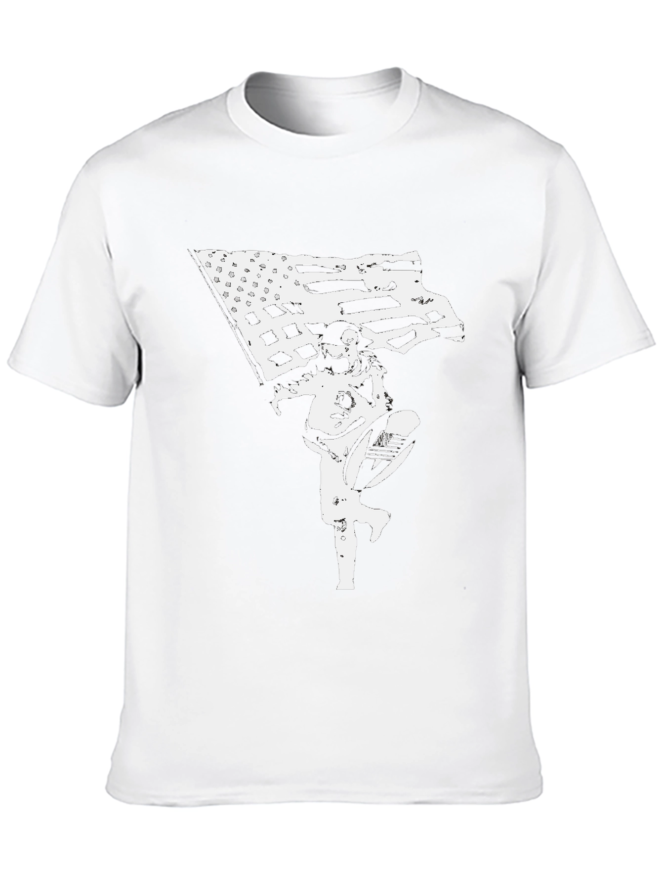 Black American Flag Astronaut Black T-Shirt view 10