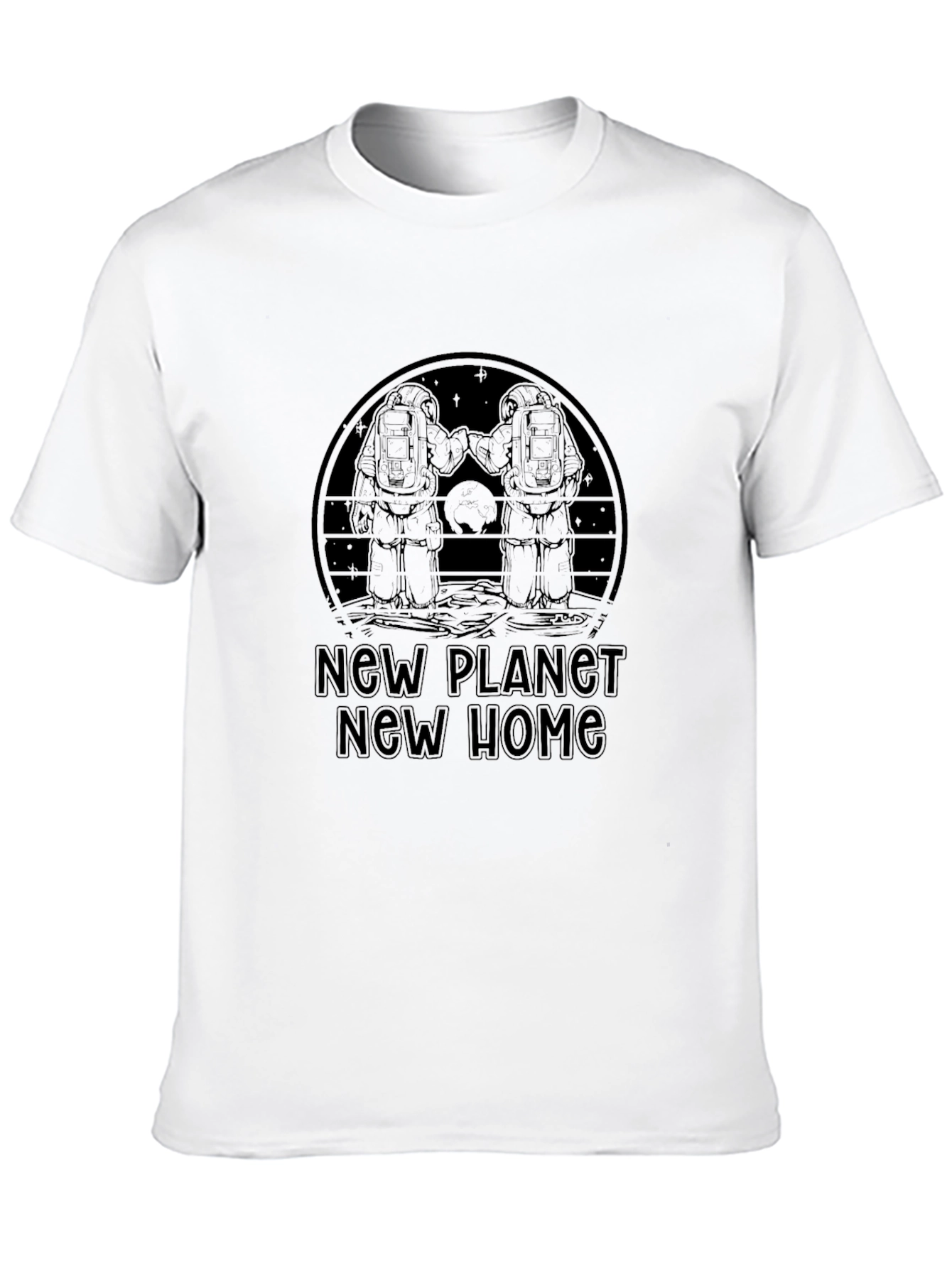Black New Planet New Home Graphic T-Shirt - Black view 10