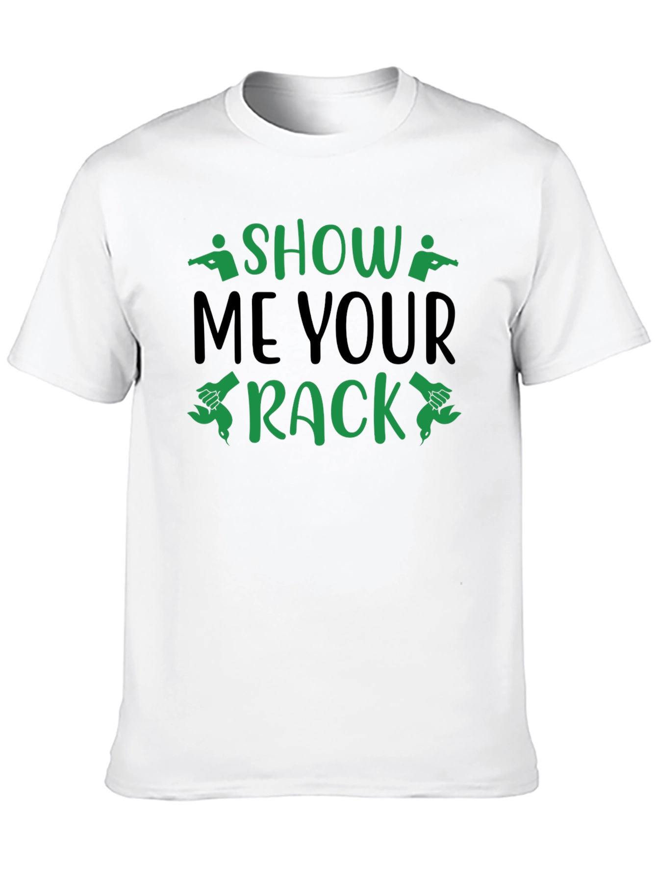 Black Show Me Your Rack Graphic Tee - Hunting Enthusiast T-Shirt view 10