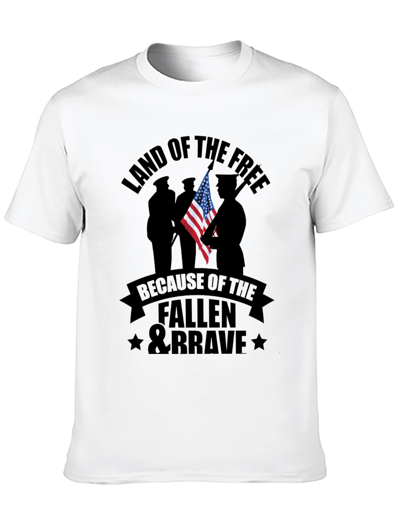 Black Land of the Free Fallen & Brave Graphic Tee view 10