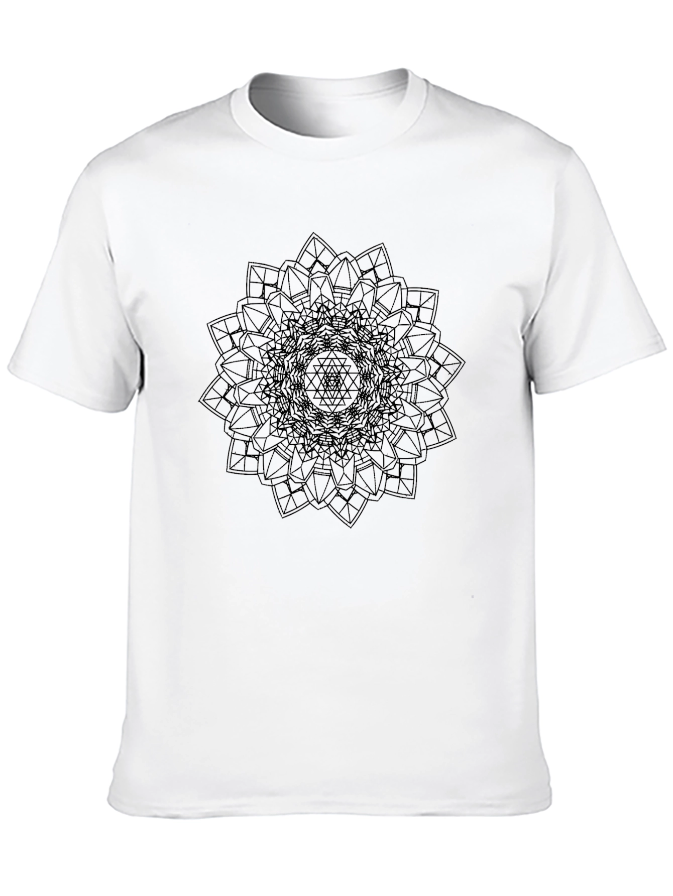 Black Geometric Mandala Graphic Black T-Shirt view 10