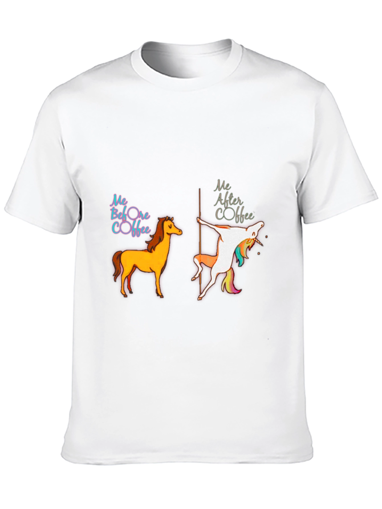 Black Funny "Before & After Coffee" Graphic T-Shirt view 10